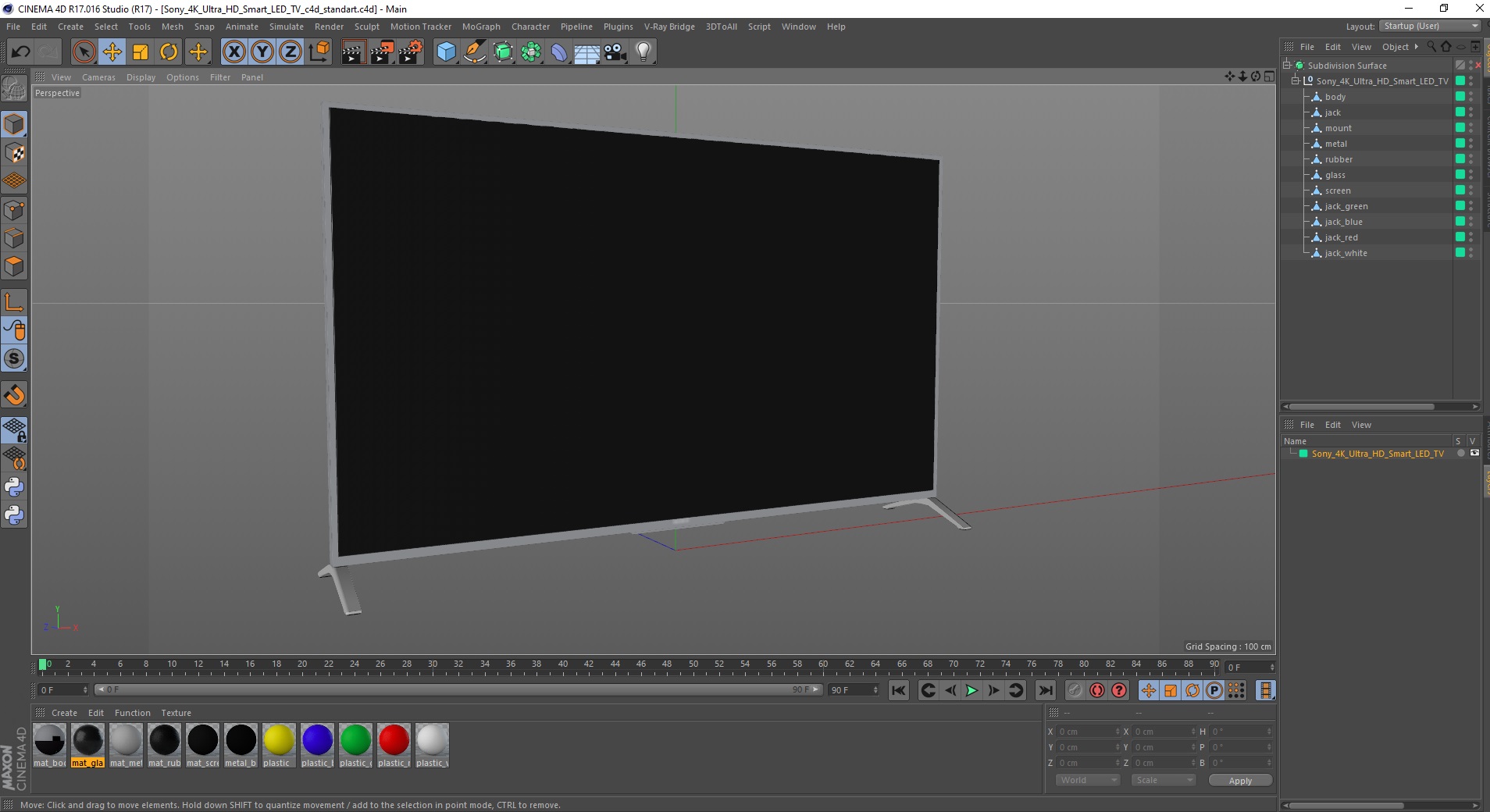 Sony 4K Ultra HD Smart LED TV 3D model