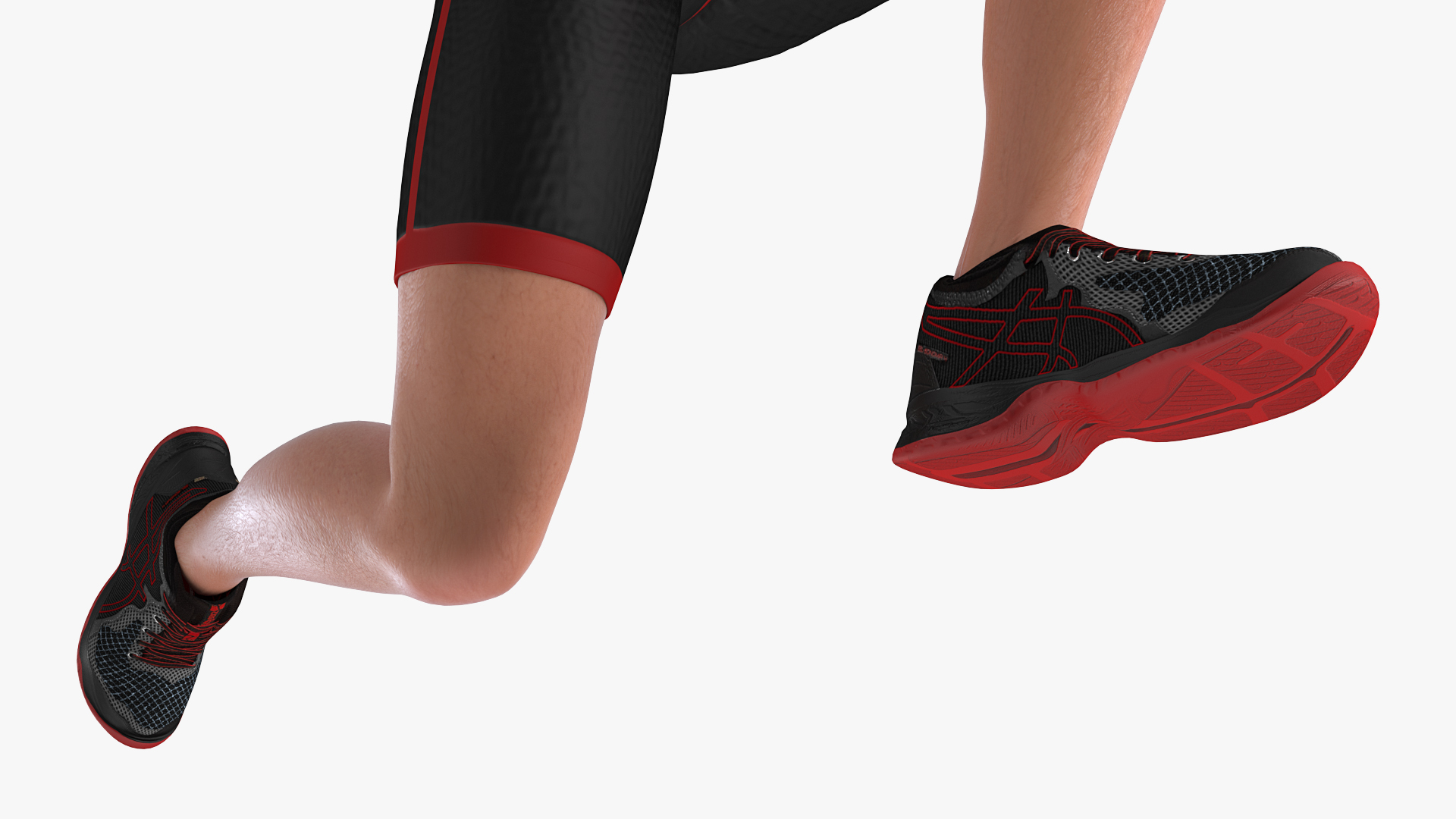 Athletic Man doing Lunge and Twist 3D model