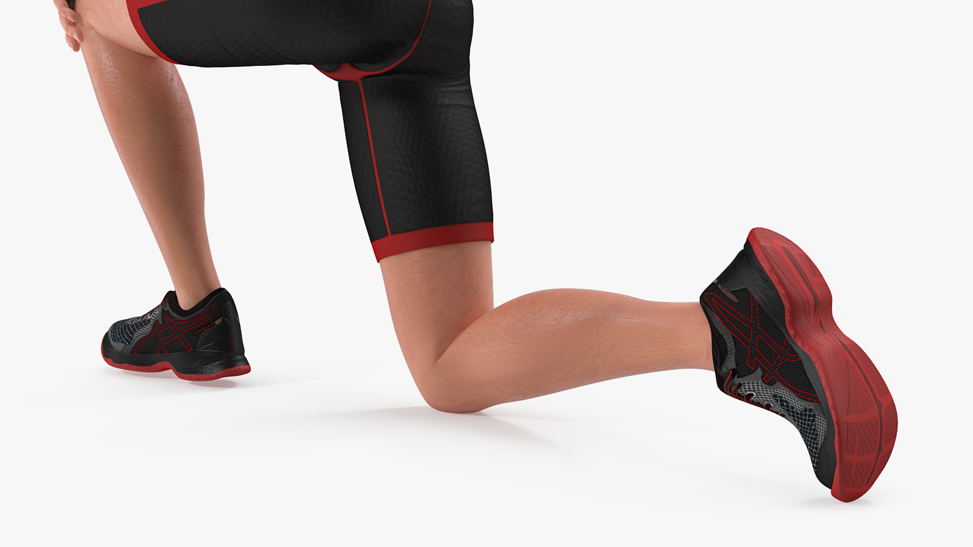 Athletic Man doing Lunge and Twist 3D model