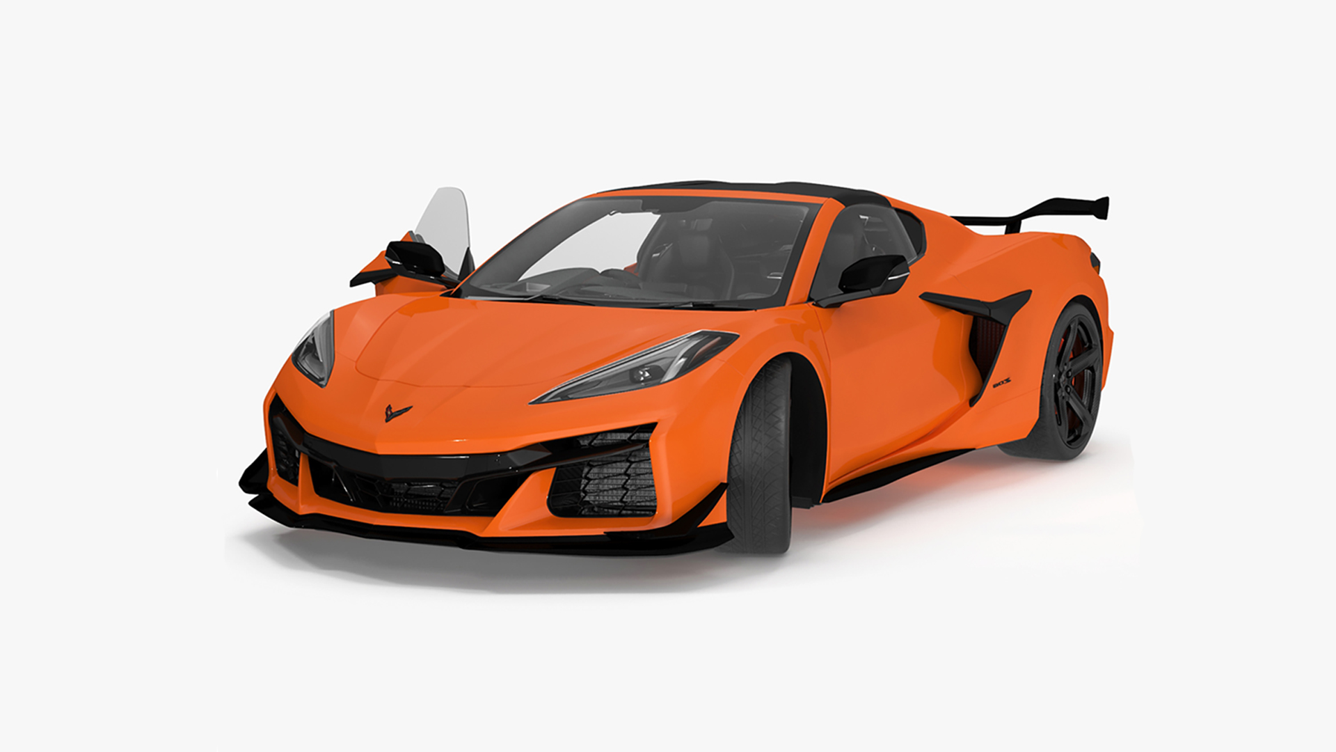 3D 2023 Chevy Corvette Z0 Coupe Orange Rigged for Maya