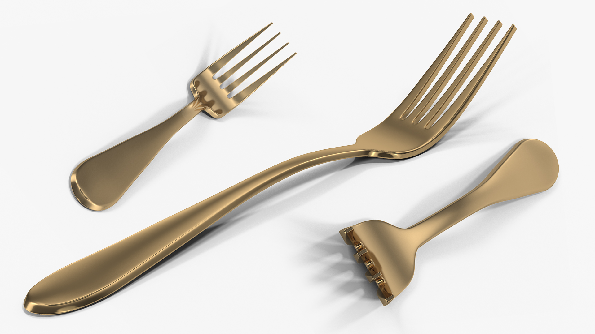 3D Golden Fork