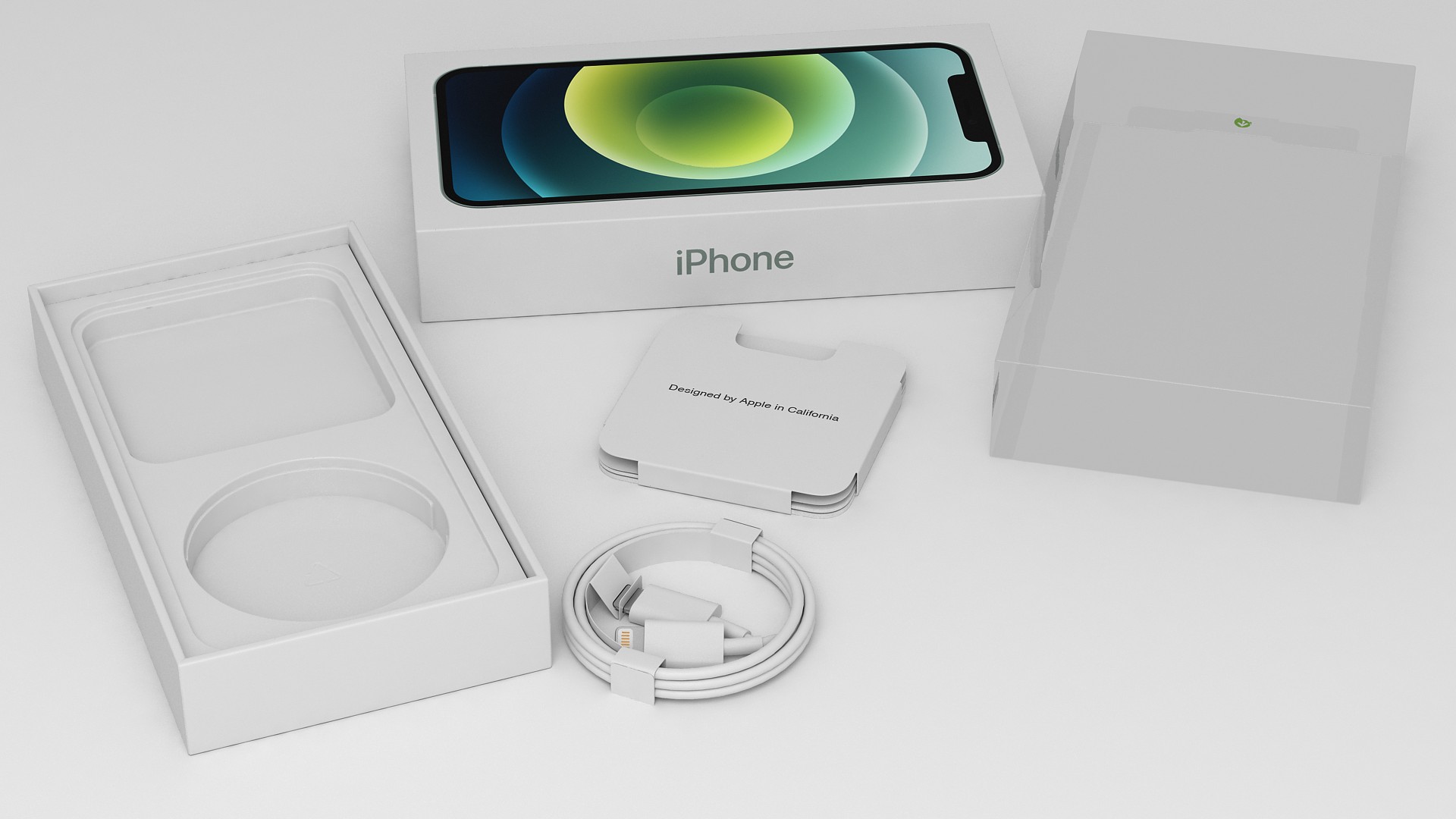 iPhone 12 Package Box Green 3D