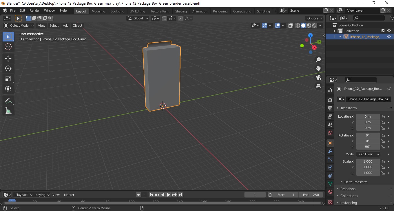 iPhone 12 Package Box Green 3D