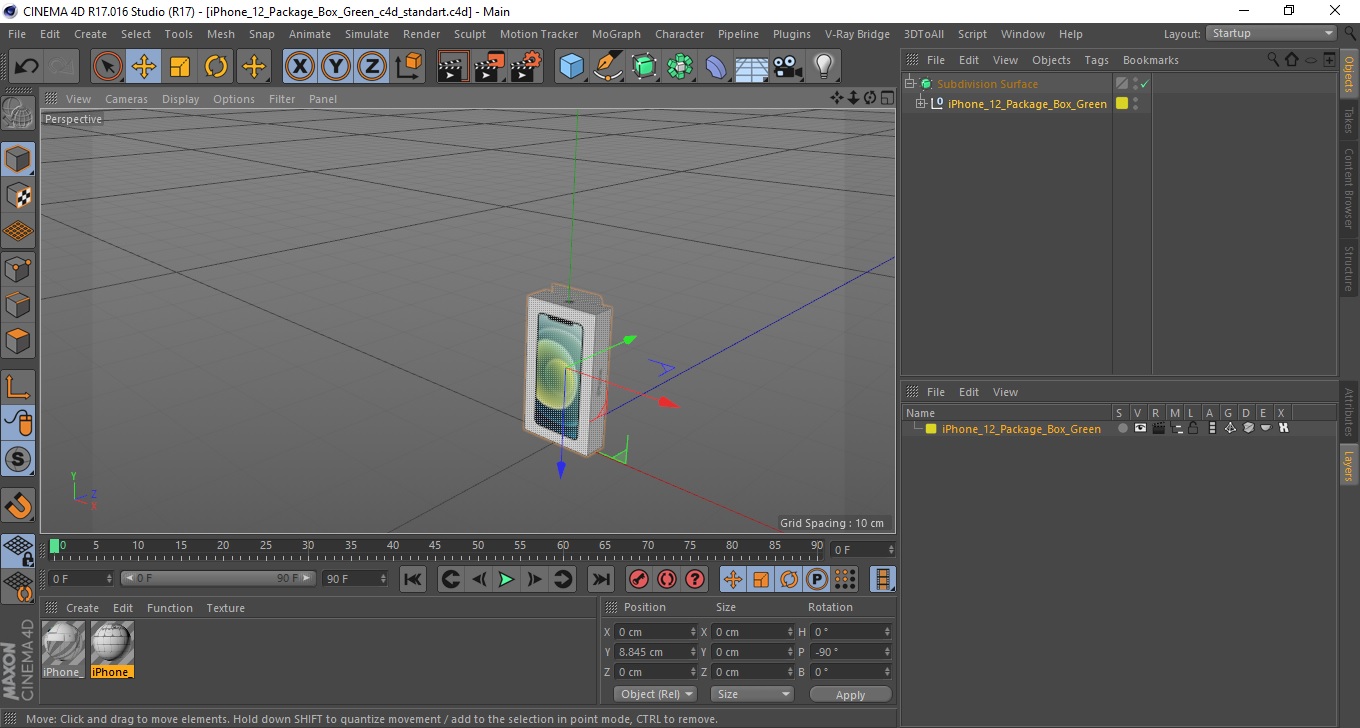 iPhone 12 Package Box Green 3D
