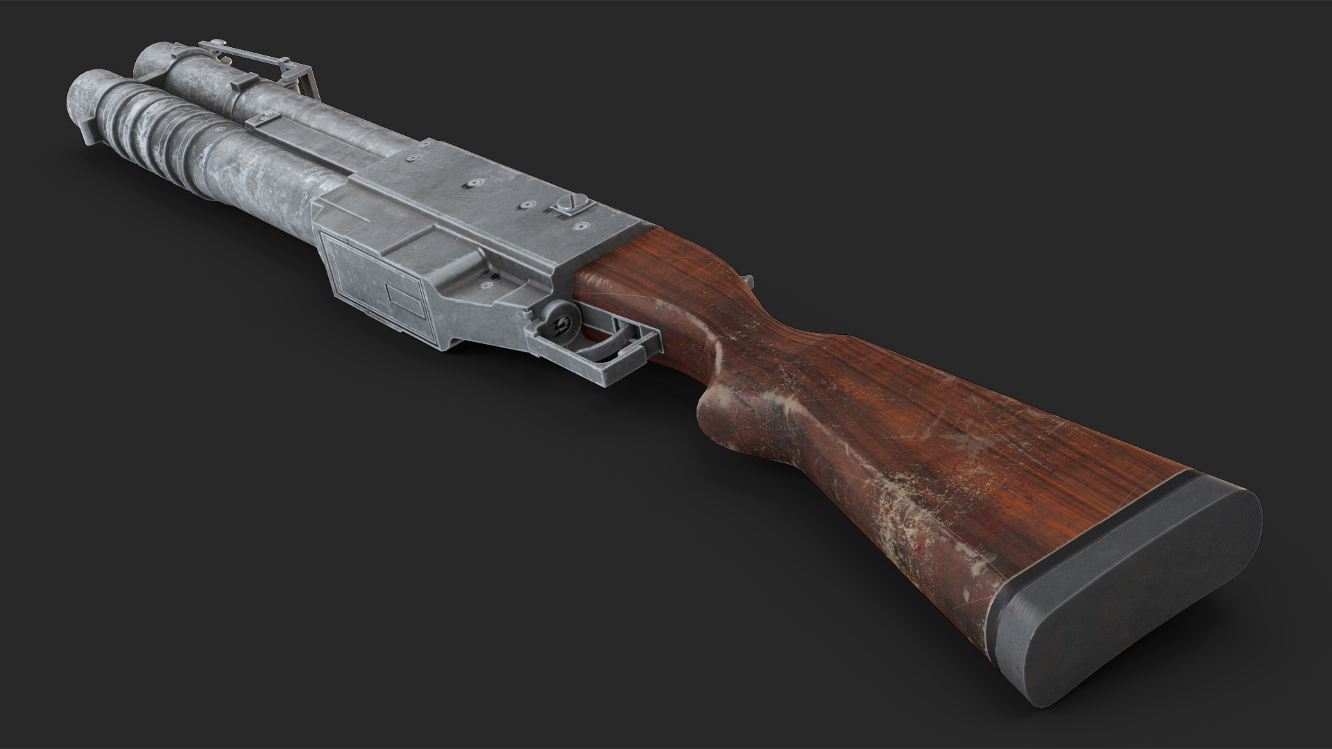 China Lake Grenade Launcher Game Weapon 3D model