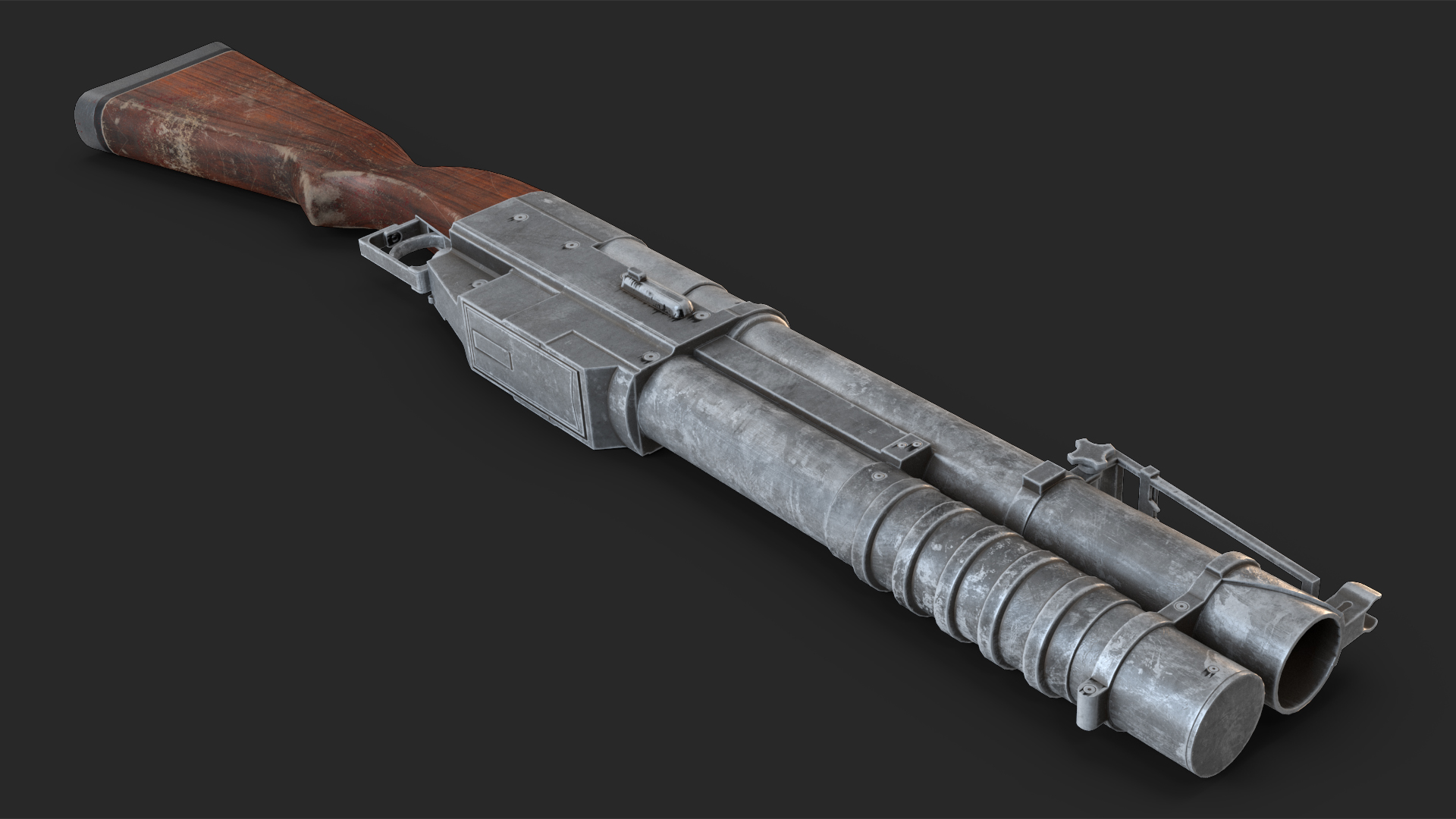China Lake Grenade Launcher Game Weapon 3D model