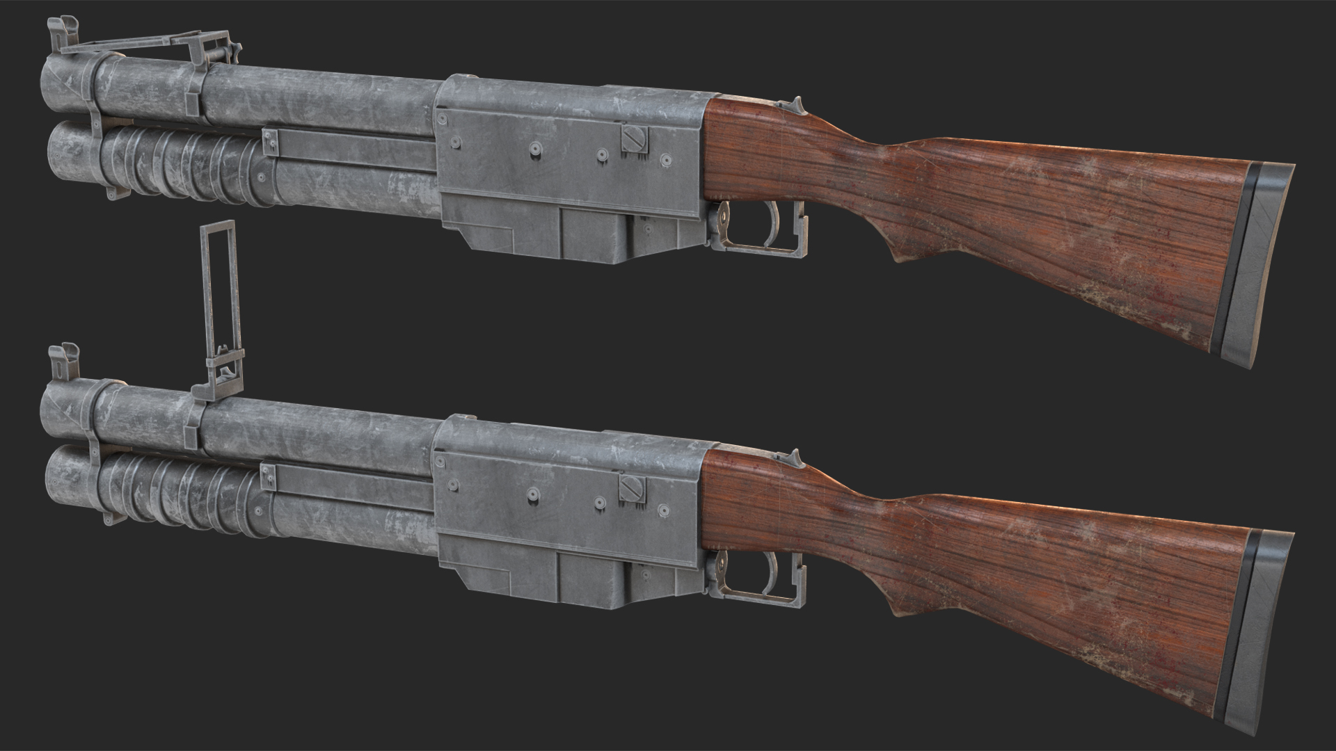 China Lake Grenade Launcher Game Weapon 3D model