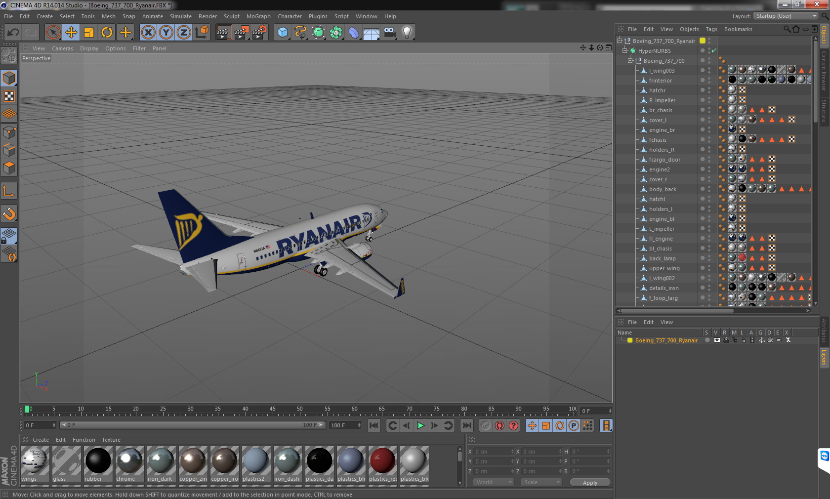 Boeing 737 700 Ryanair 3D