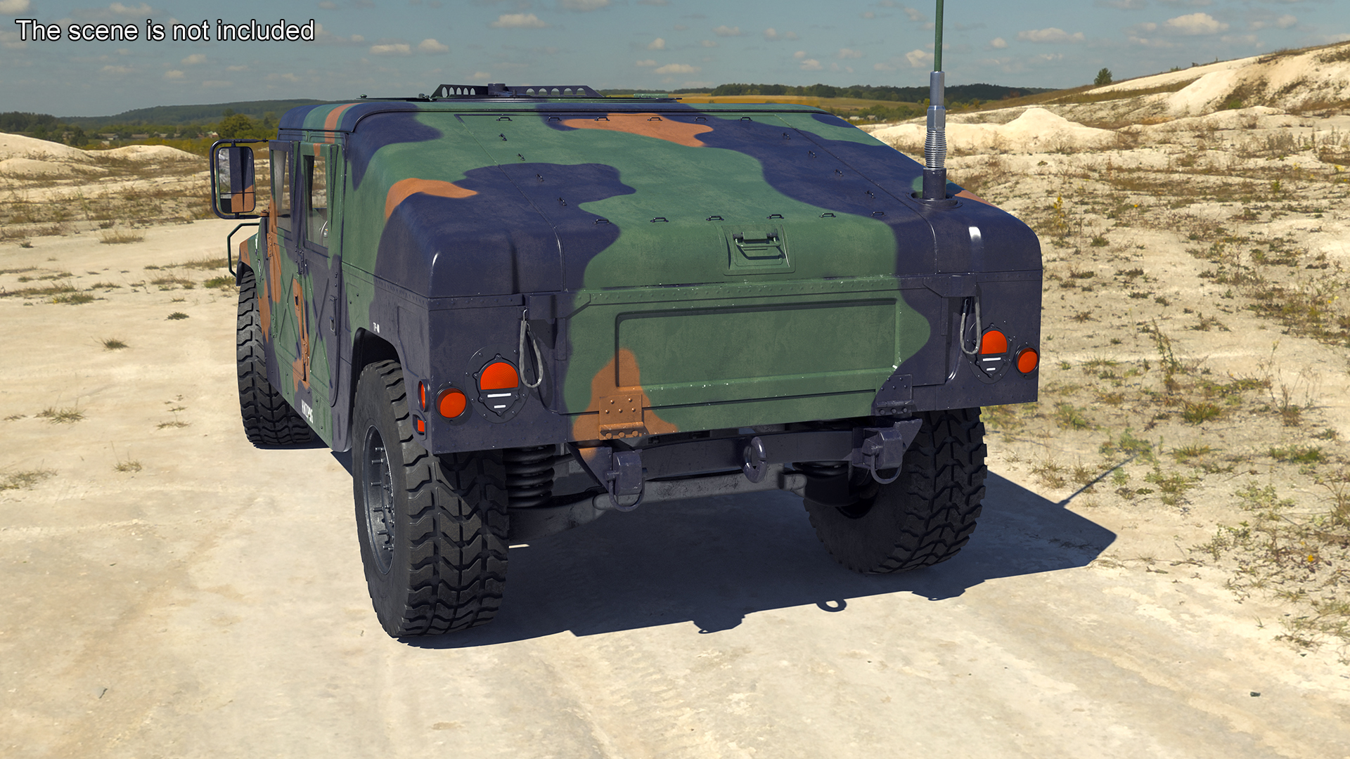 Military Off Road Utility Vehicle Humvee Rigged 3D