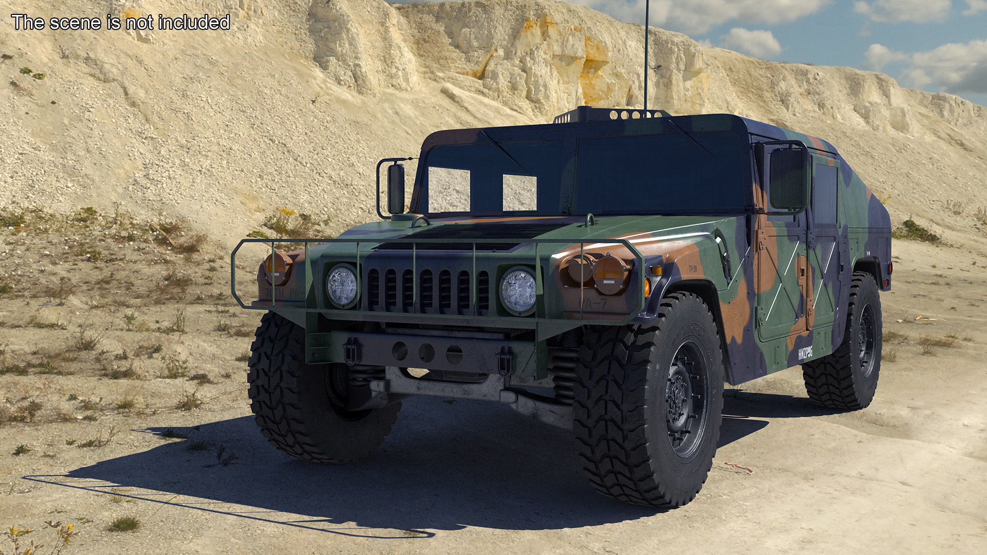 Military Off Road Utility Vehicle Humvee Rigged 3D