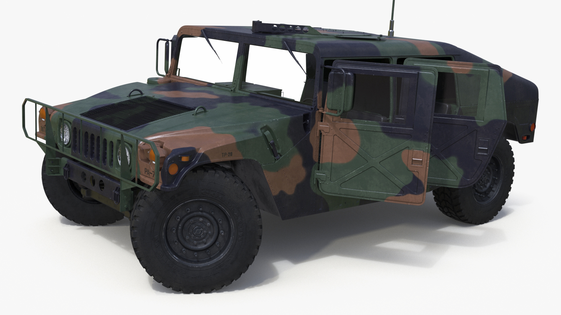 Military Off Road Utility Vehicle Humvee Rigged 3D