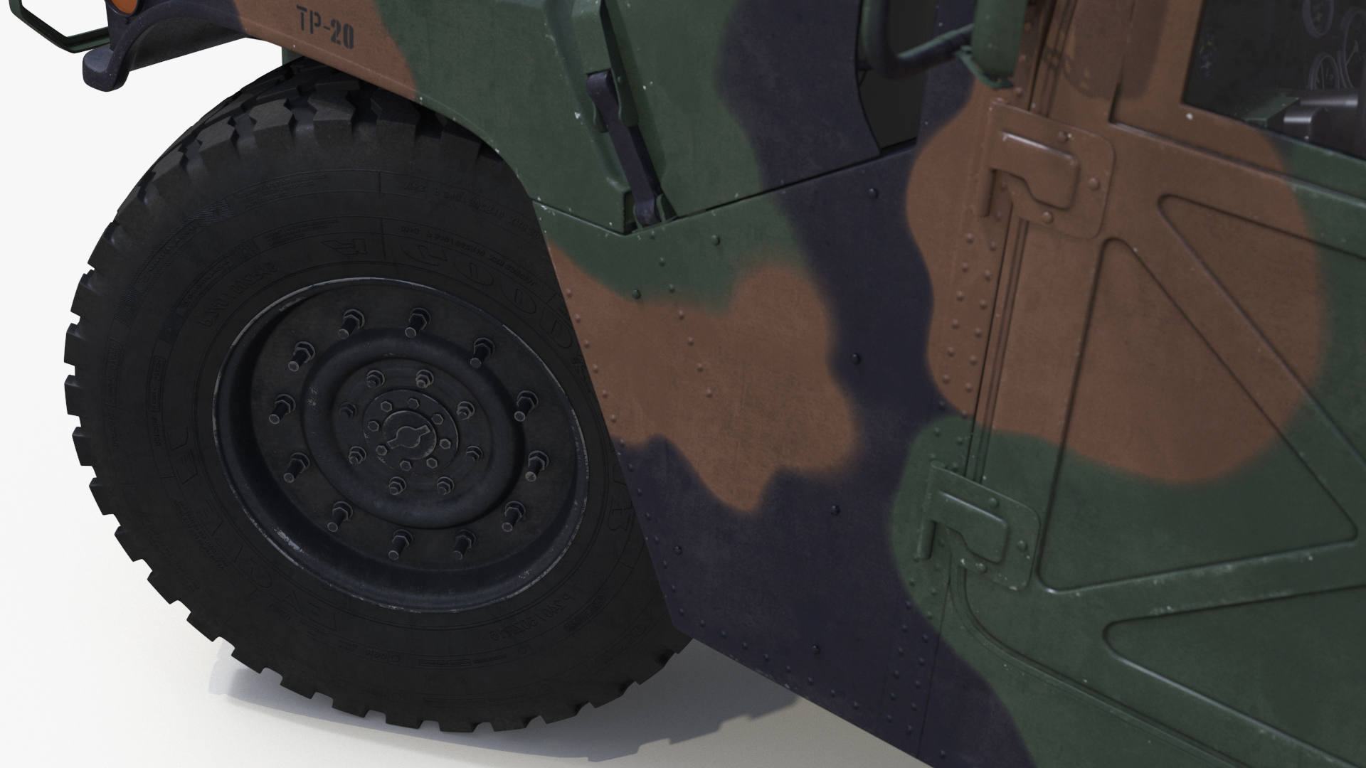 Military Off Road Utility Vehicle Humvee Rigged 3D