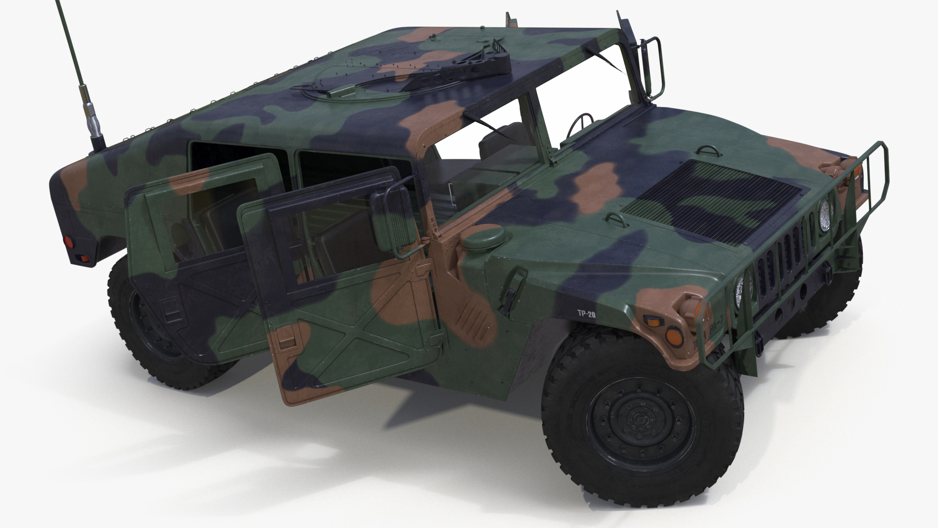 Military Off Road Utility Vehicle Humvee Rigged 3D