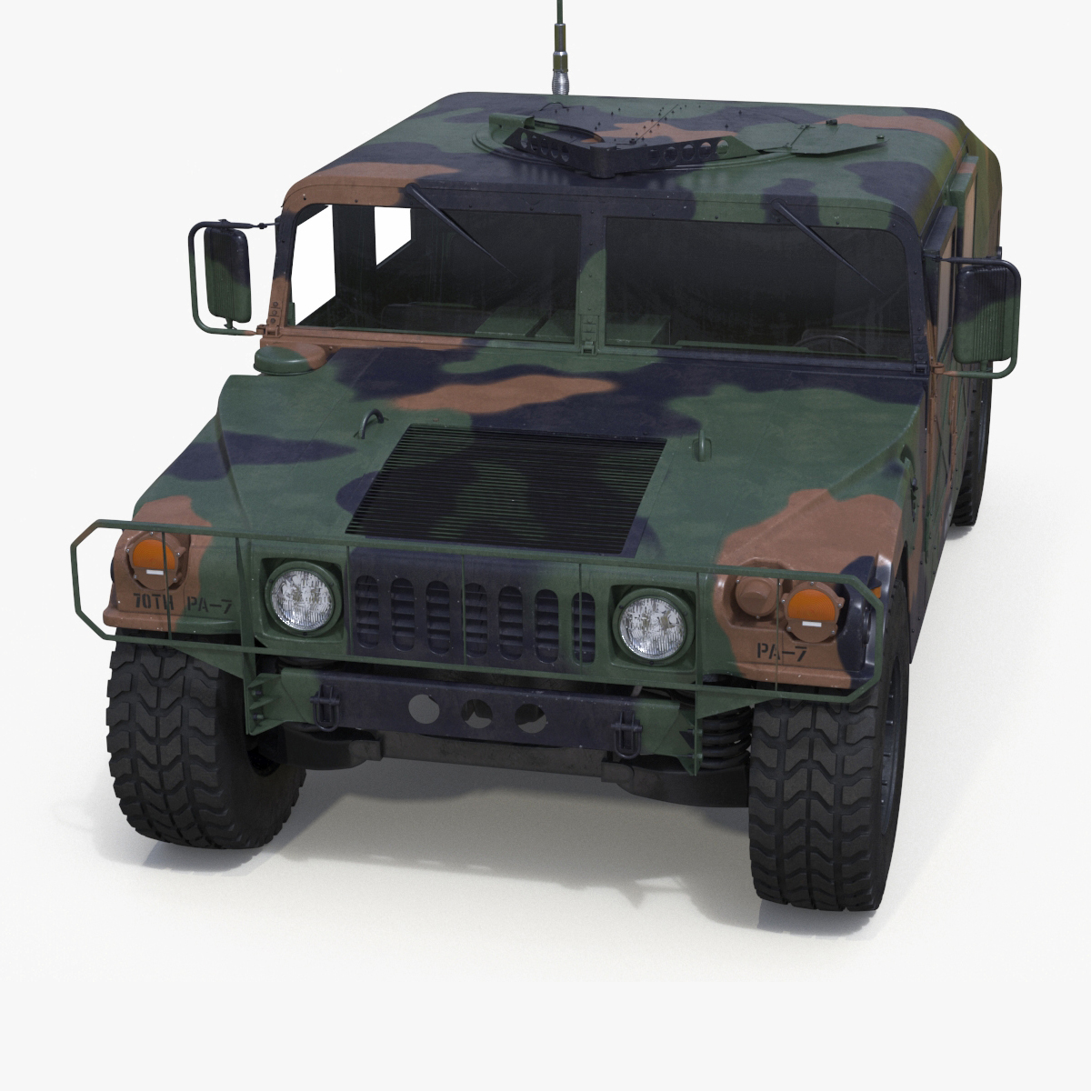 Military Off Road Utility Vehicle Humvee Rigged 3D
