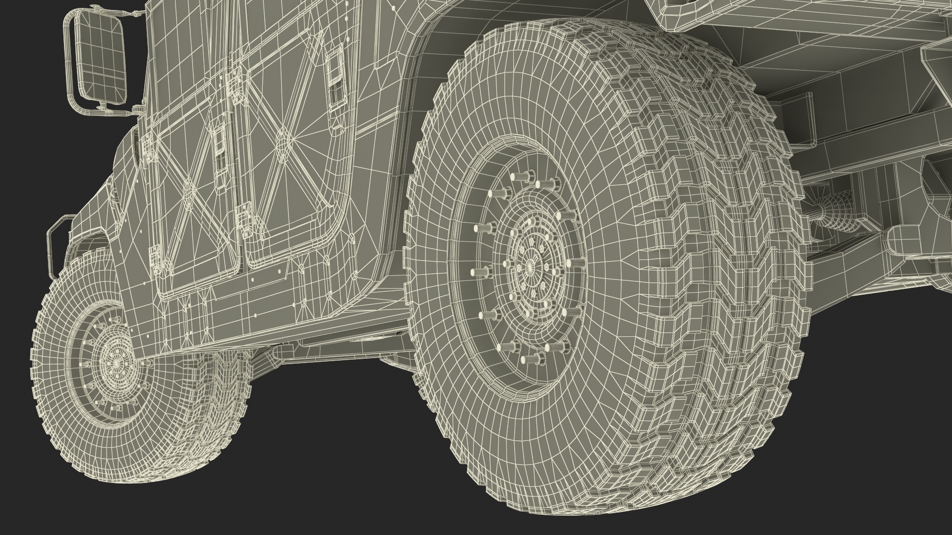 Military Off Road Utility Vehicle Humvee Rigged 3D