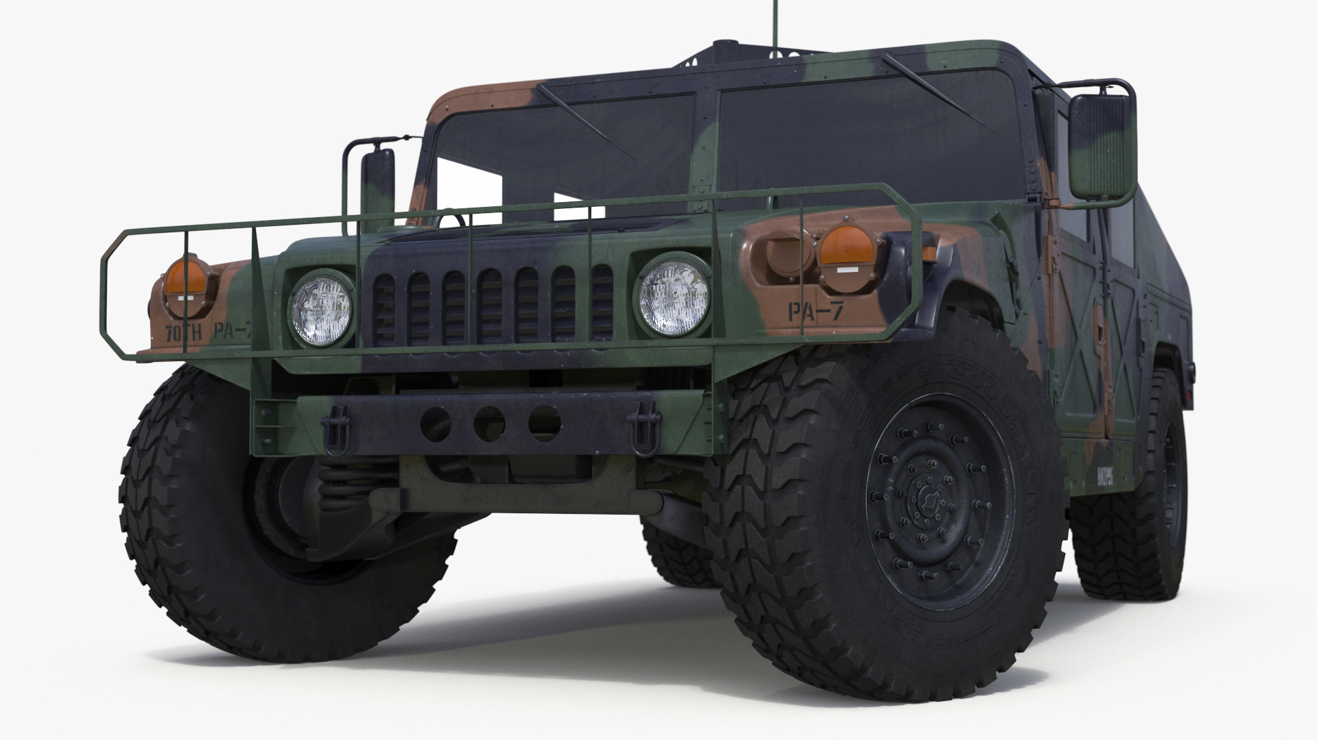 Military Off Road Utility Vehicle Humvee Rigged 3D