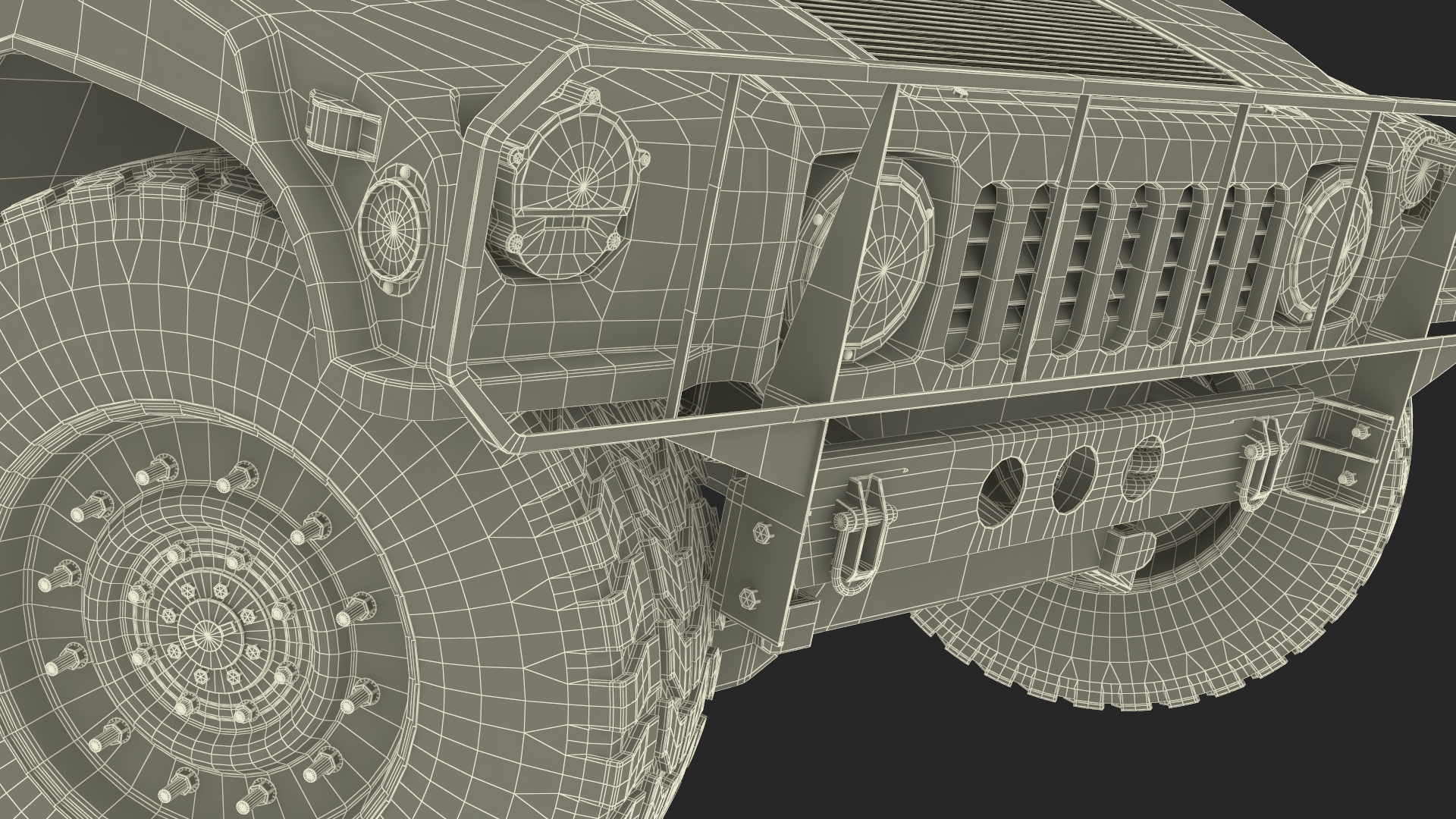 Military Off Road Utility Vehicle Humvee Rigged 3D