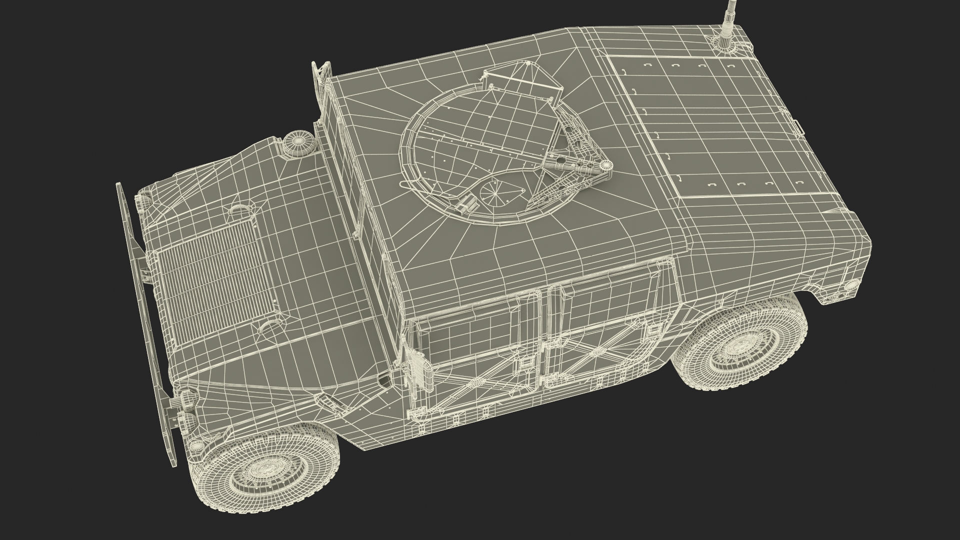 Military Off Road Utility Vehicle Humvee Rigged 3D