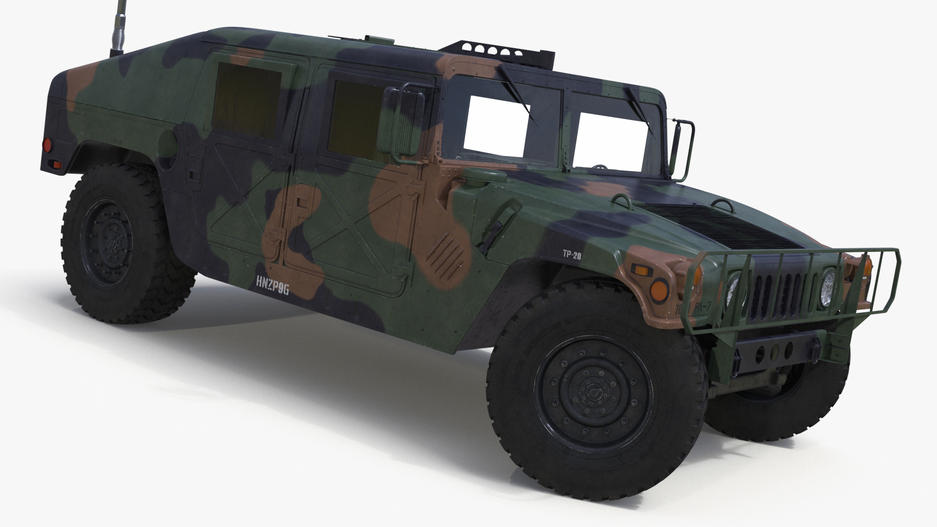 Military Off Road Utility Vehicle Humvee Rigged 3D
