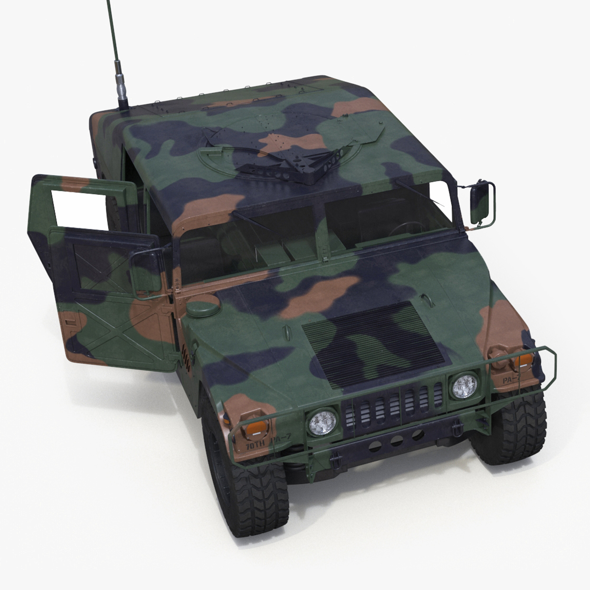 Military Off Road Utility Vehicle Humvee Rigged 3D