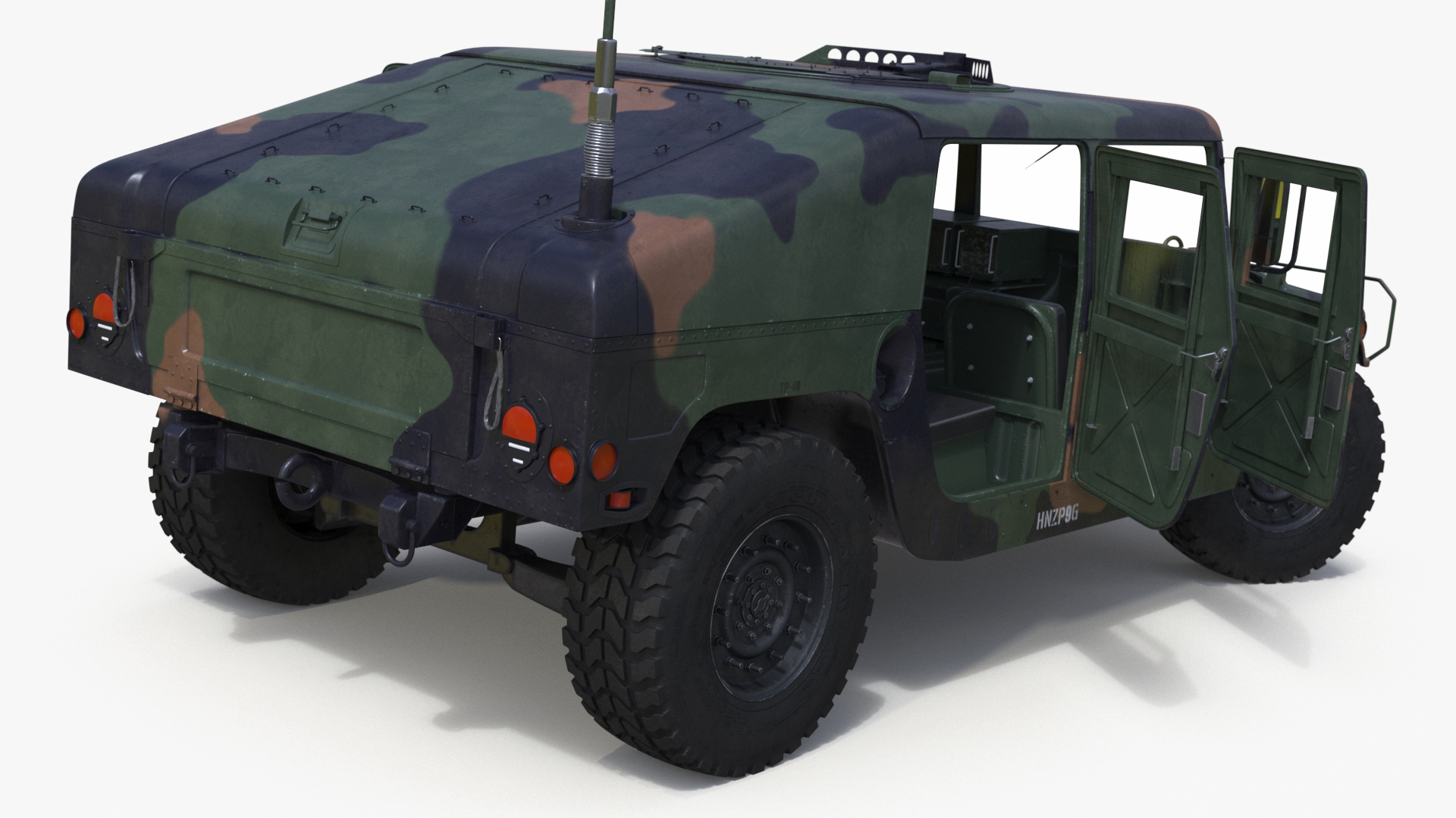 Military Off Road Utility Vehicle Humvee Rigged 3D