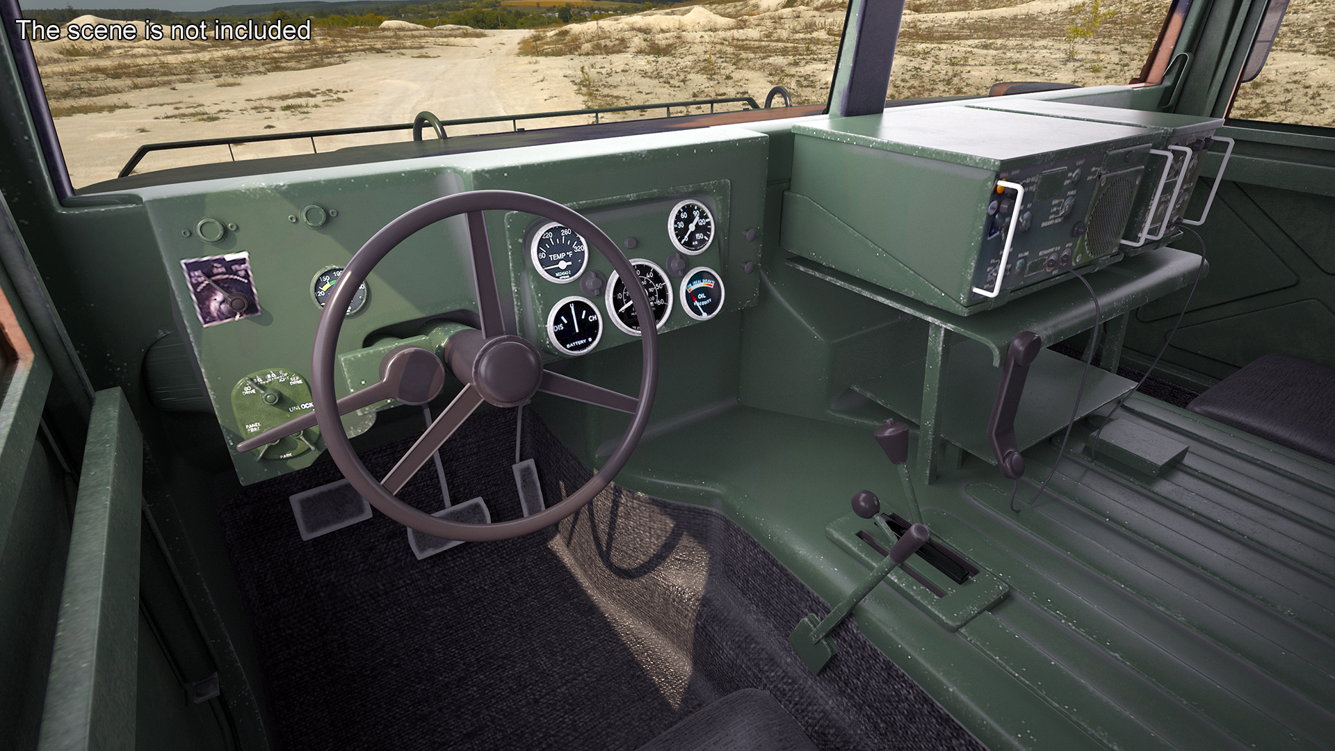 Military Off Road Utility Vehicle Humvee Rigged 3D