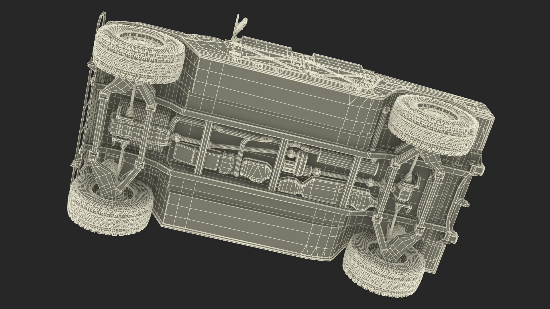 Military Off Road Utility Vehicle Humvee Rigged 3D