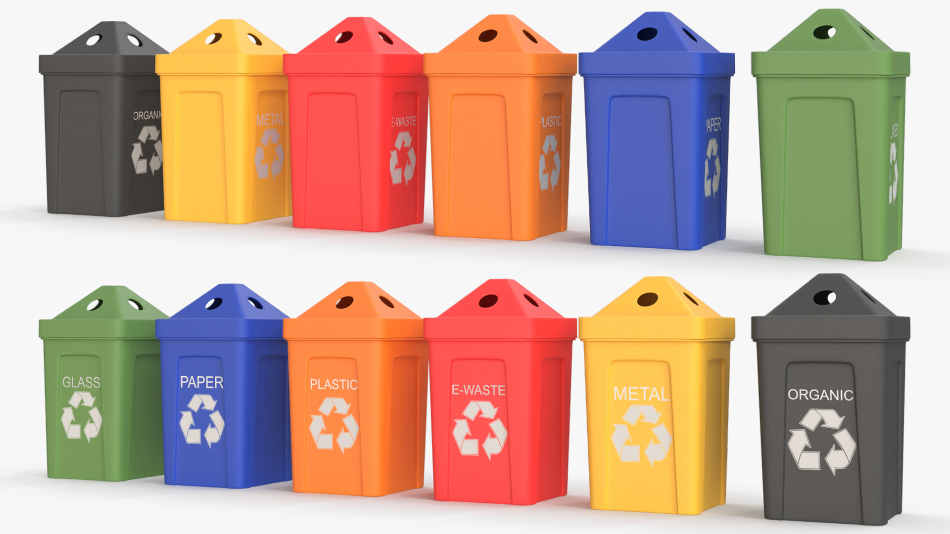 Recycling Waste Bin Multicolor Set - view 2