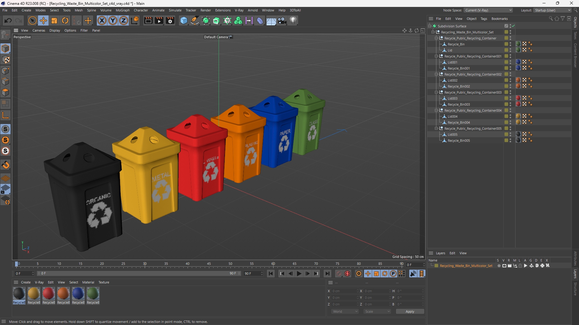 Recycling Waste Bin Multicolor Set - view 12