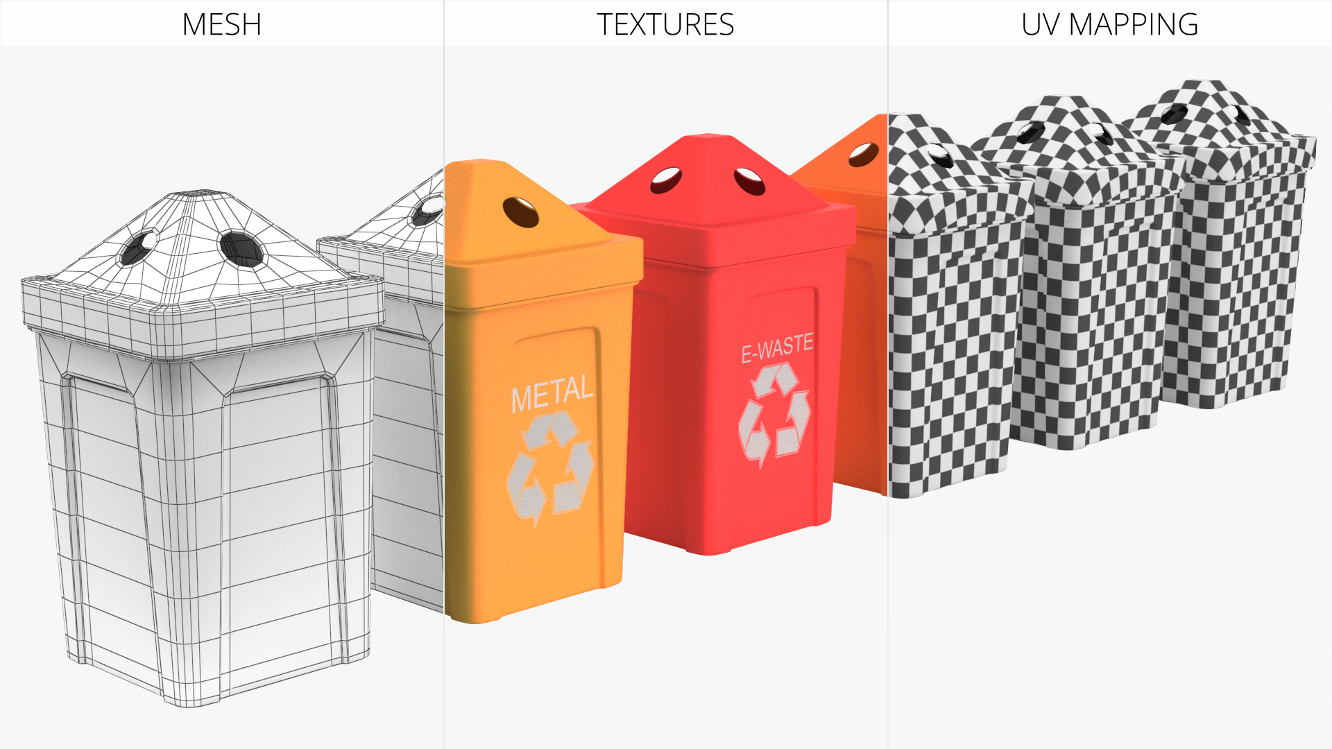 Recycling Waste Bin Multicolor Set - view 6