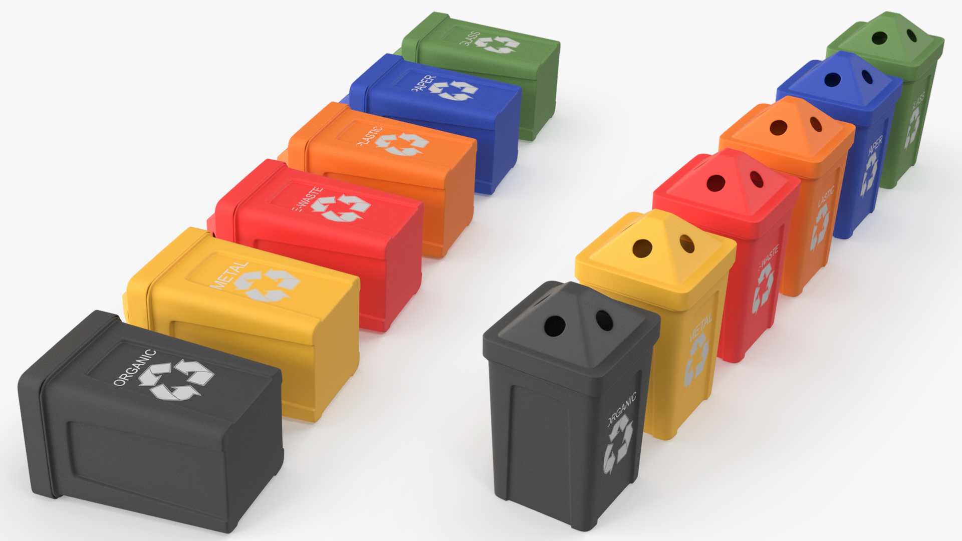 Recycling Waste Bin Multicolor Set - view 3