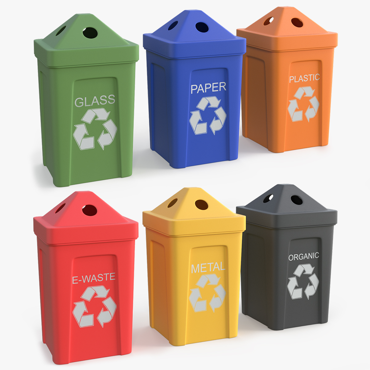 Recycling Waste Bin Multicolor Set - view 9