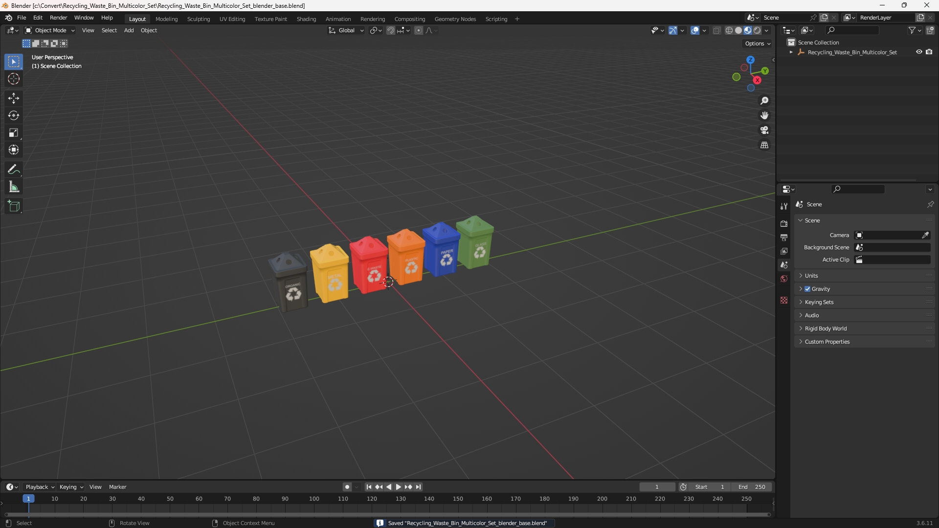 Recycling Waste Bin Multicolor Set - view 10