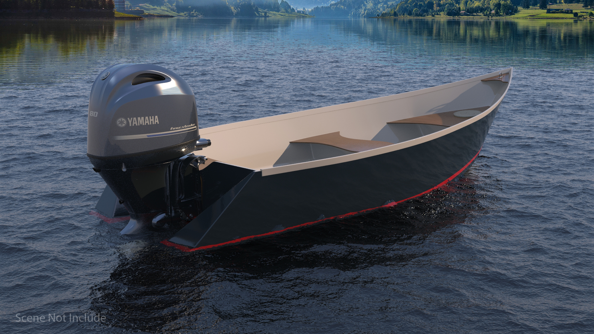 3D Outboard Boat Engine Yamaha F80