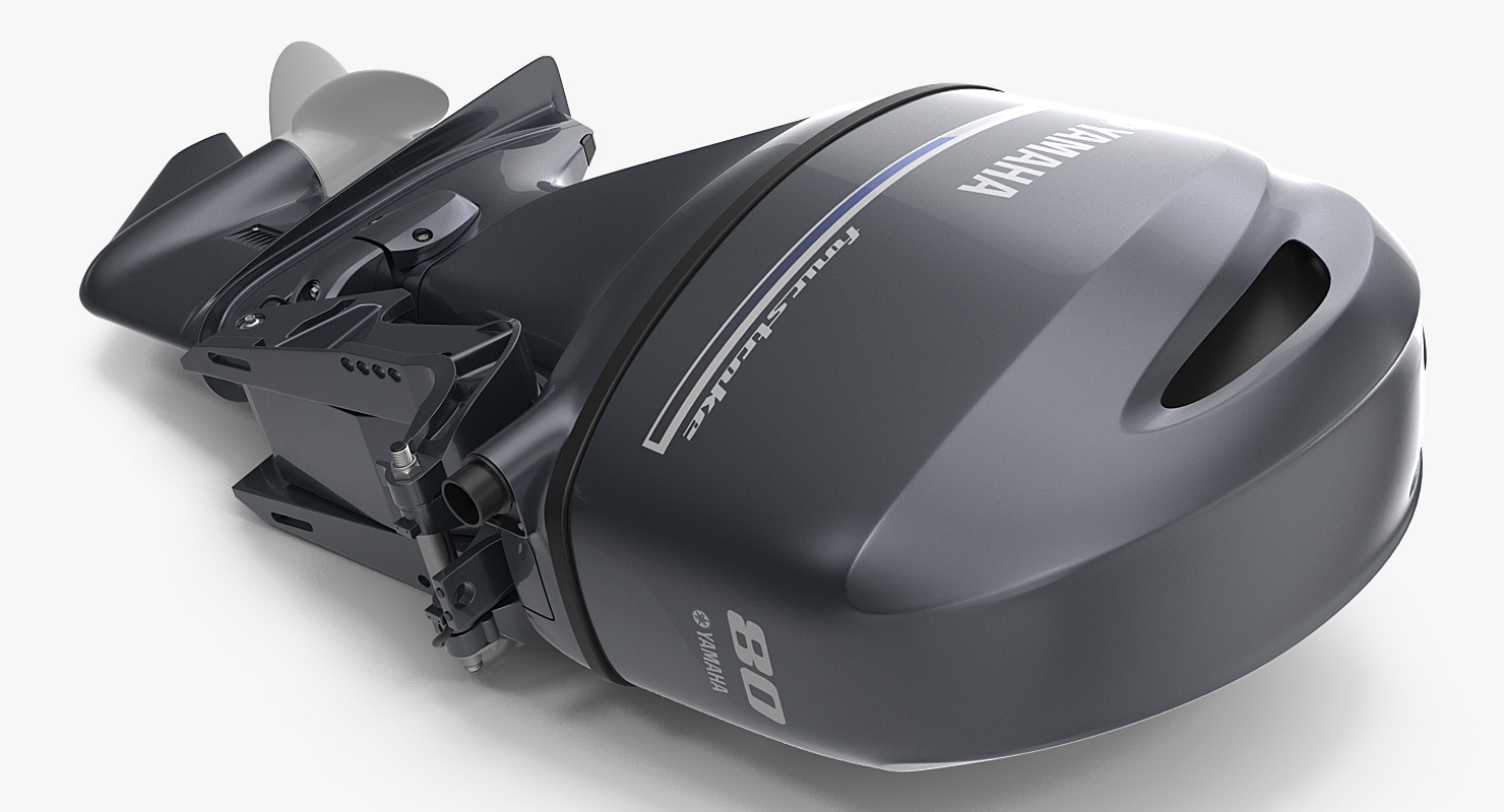 3D Outboard Boat Engine Yamaha F80