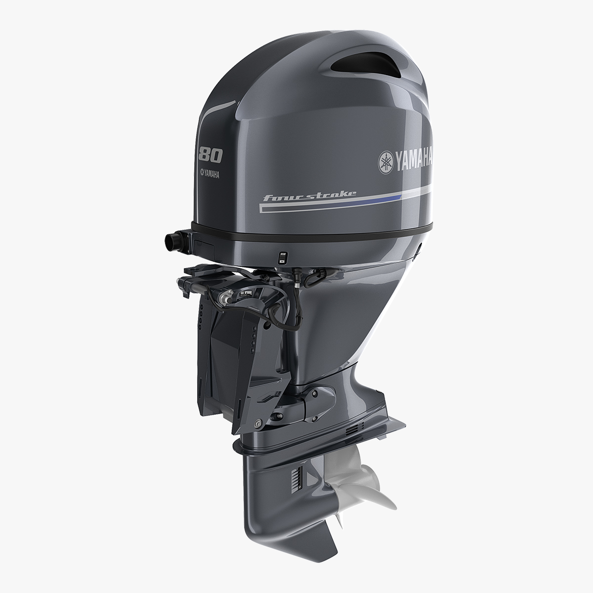 Outboard Boat Engine Yamaha F80 3D Model, view 4