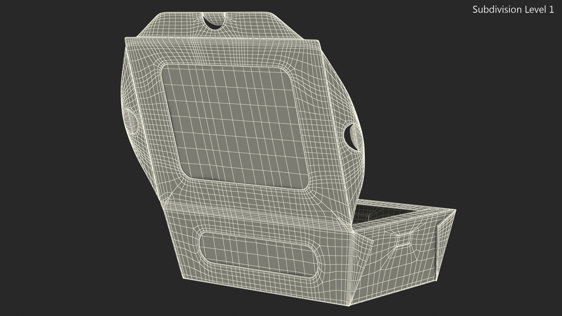 Opened Kraft Food Box with Window Small 3D model