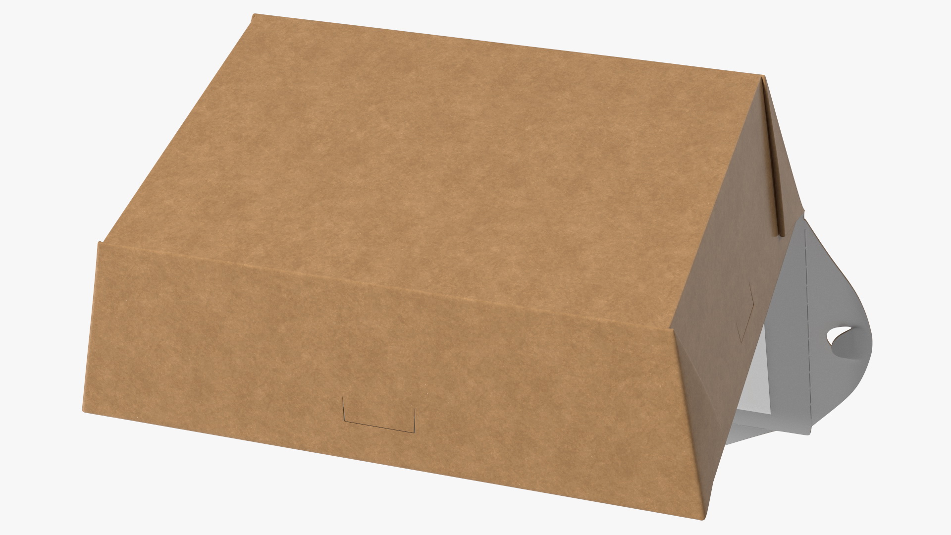 Opened Kraft Food Box with Window Small 3D model