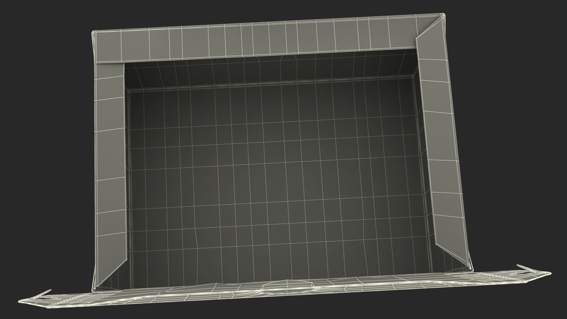 Opened Kraft Food Box with Window Small 3D model