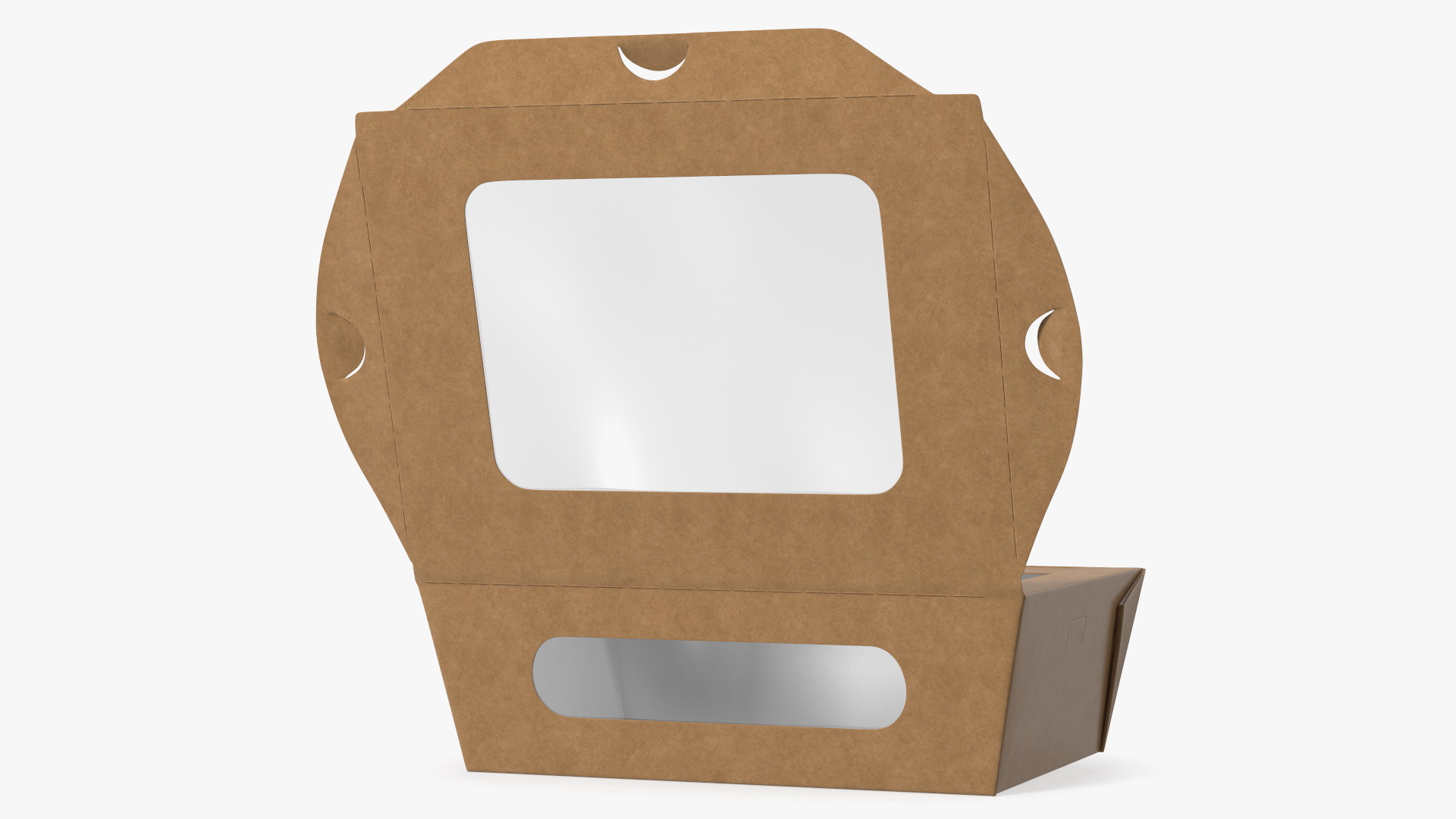 Opened Kraft Food Box with Window Small 3D model