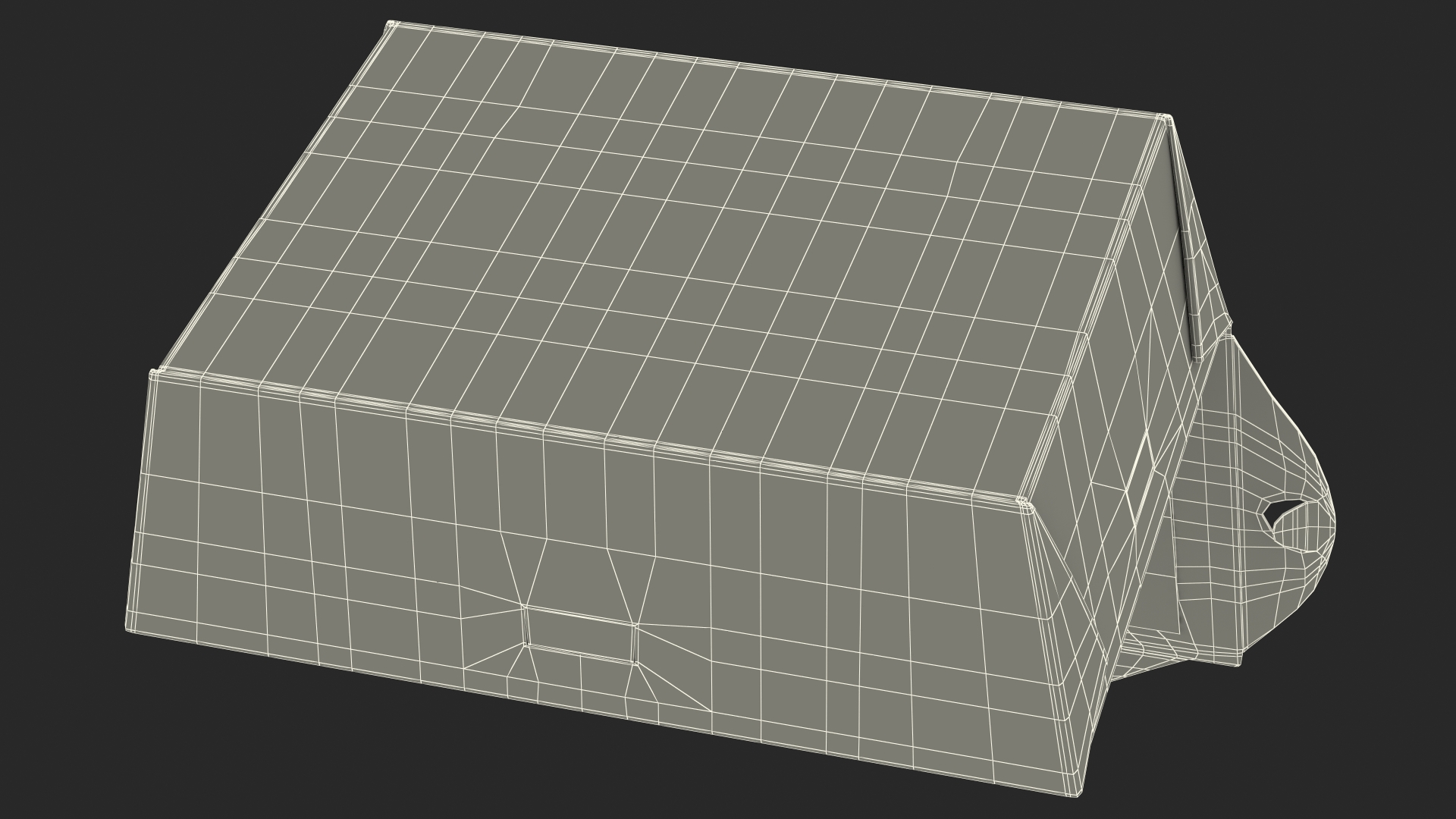 Opened Kraft Food Box with Window Small 3D model