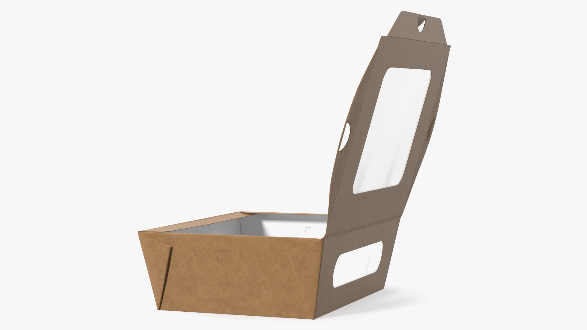 Opened Kraft Food Box with Window Small 3D model