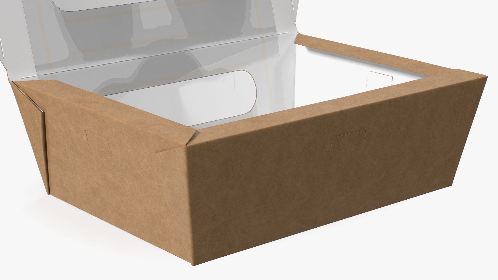 Opened Kraft Food Box with Window Small 3D model