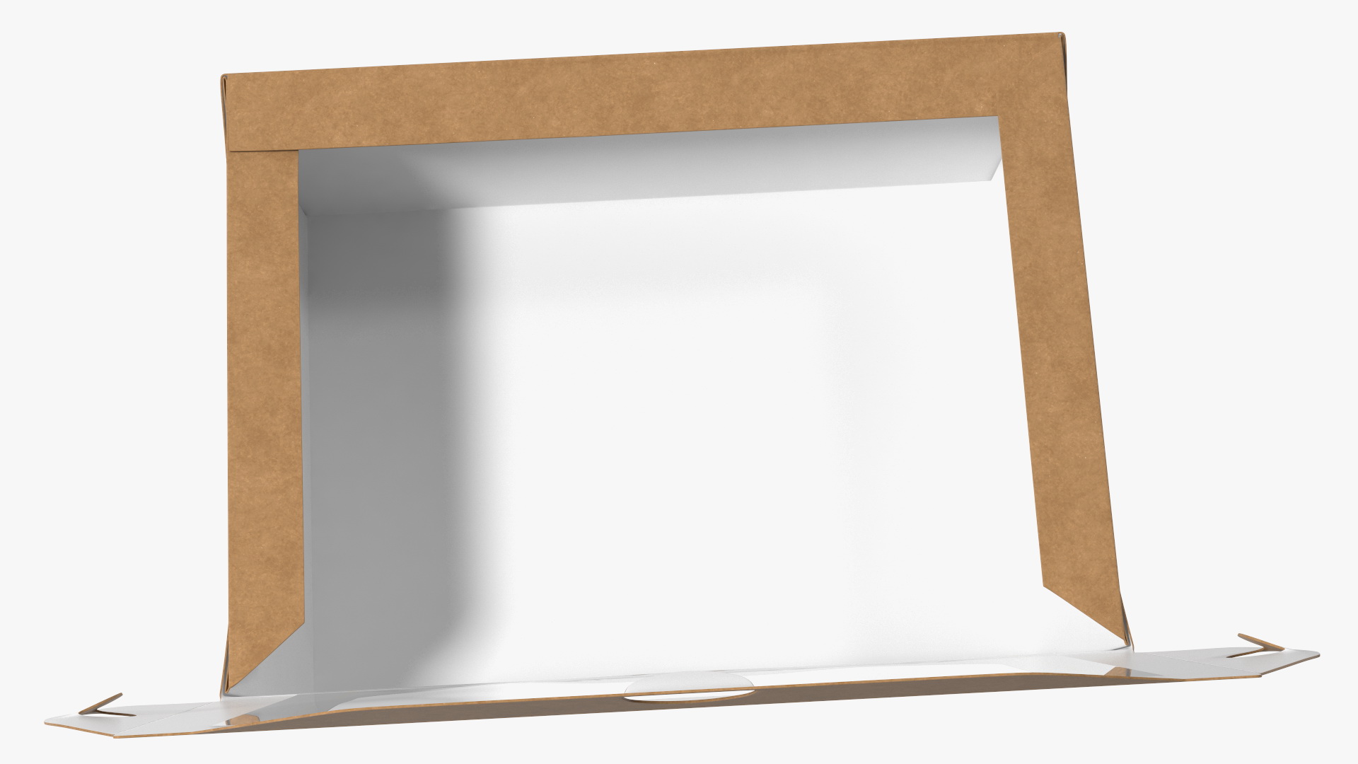 Opened Kraft Food Box with Window Small 3D model