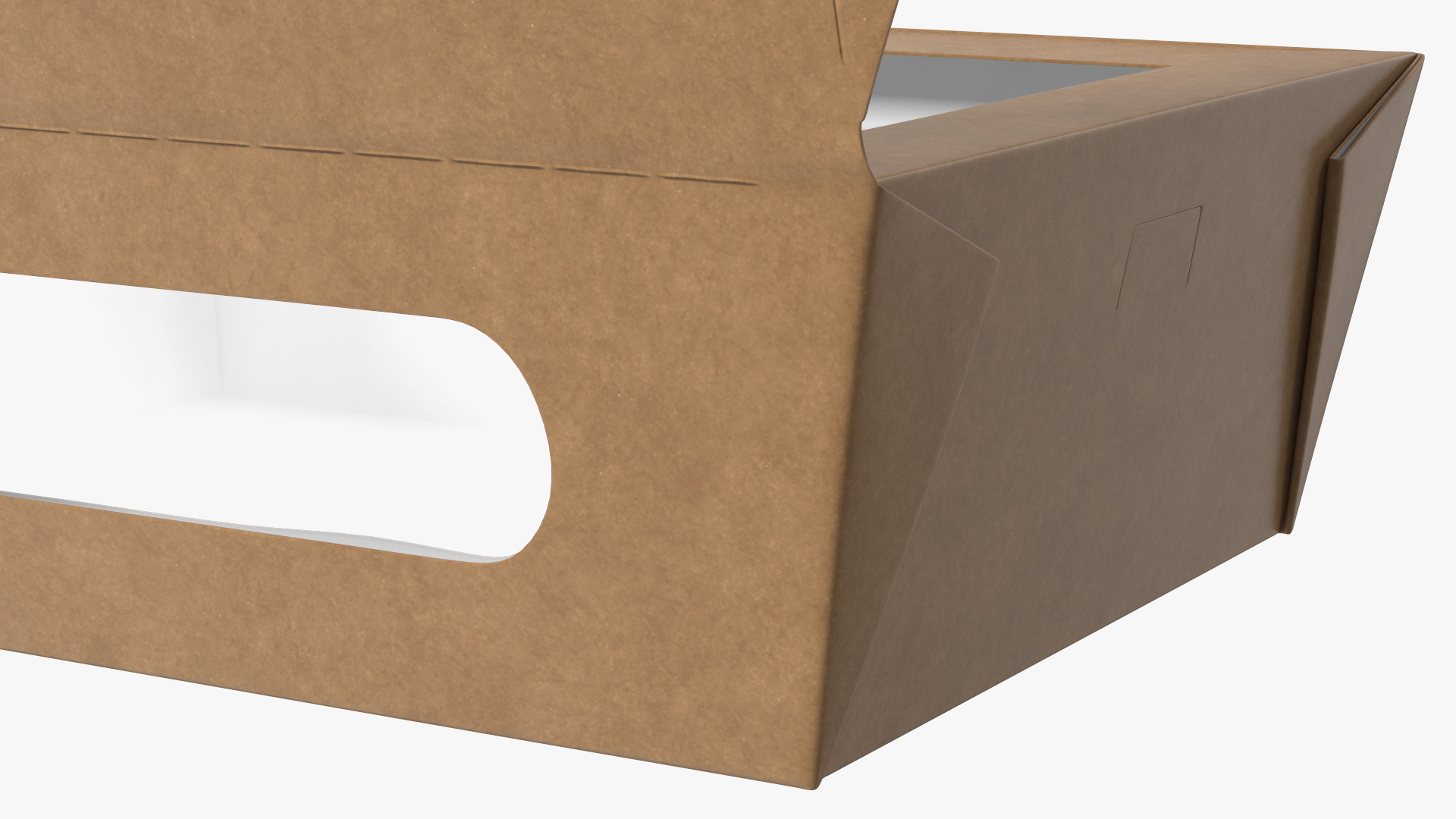 Opened Kraft Food Box with Window Small 3D model