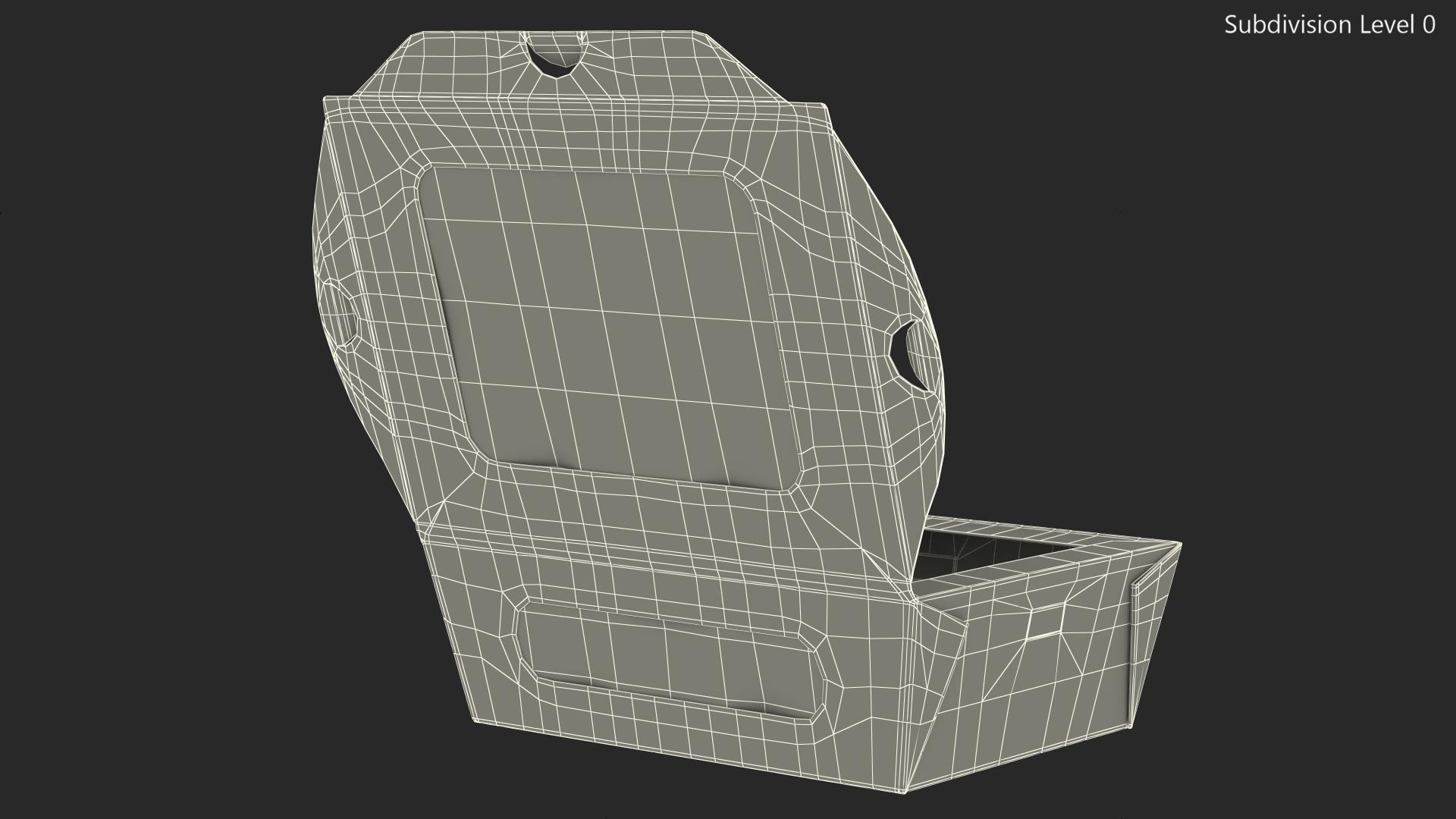 Opened Kraft Food Box with Window Small 3D model