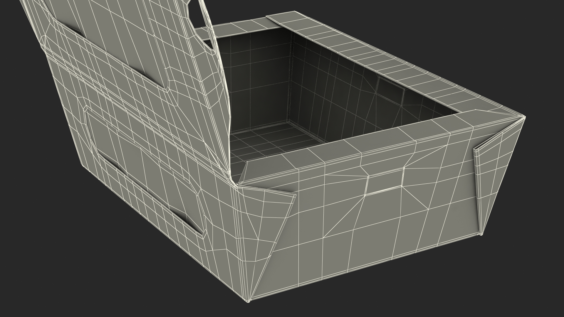 Opened Kraft Food Box with Window Small 3D model
