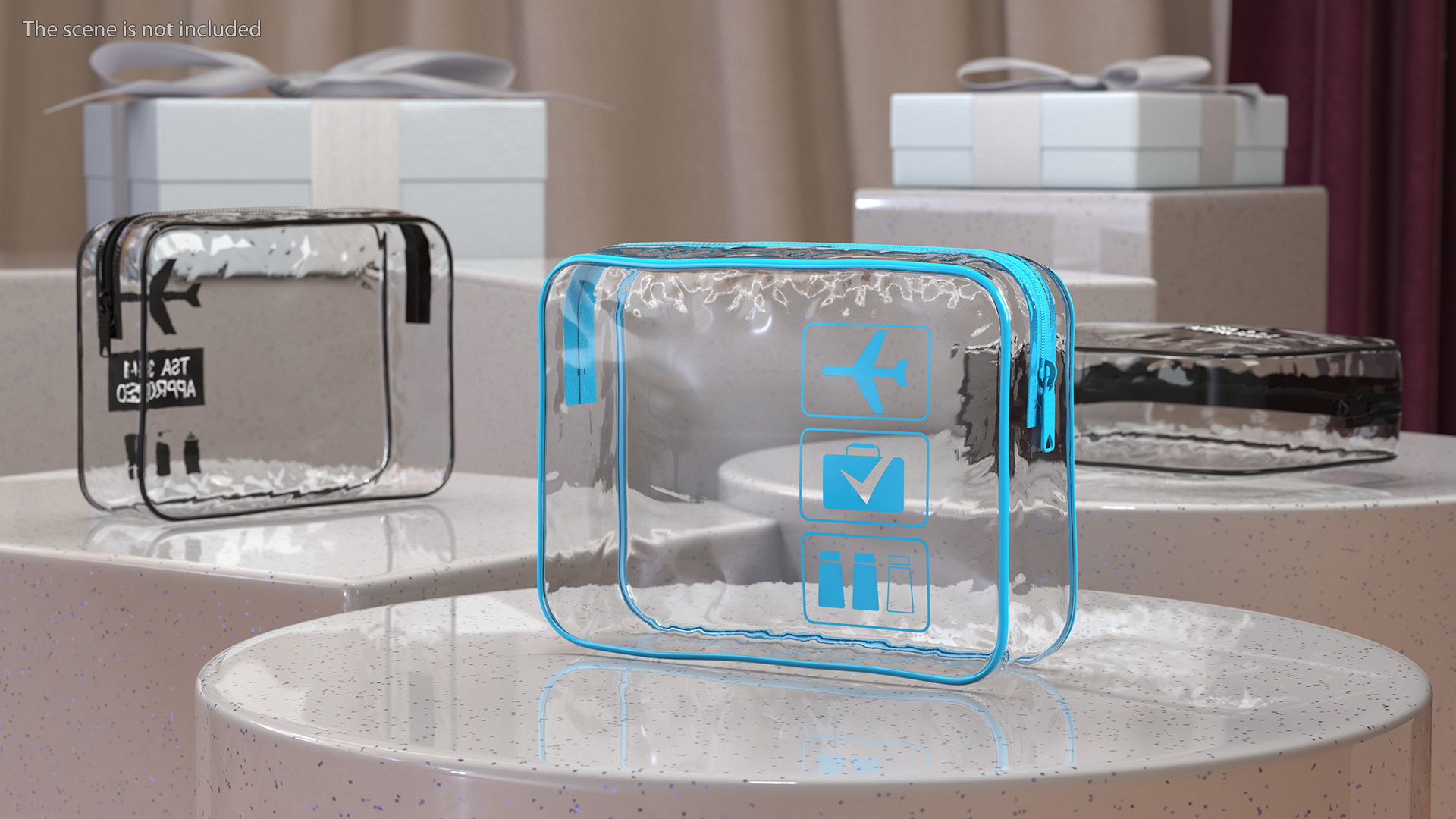 3D model Clear Travel Toiletry Bag Blue