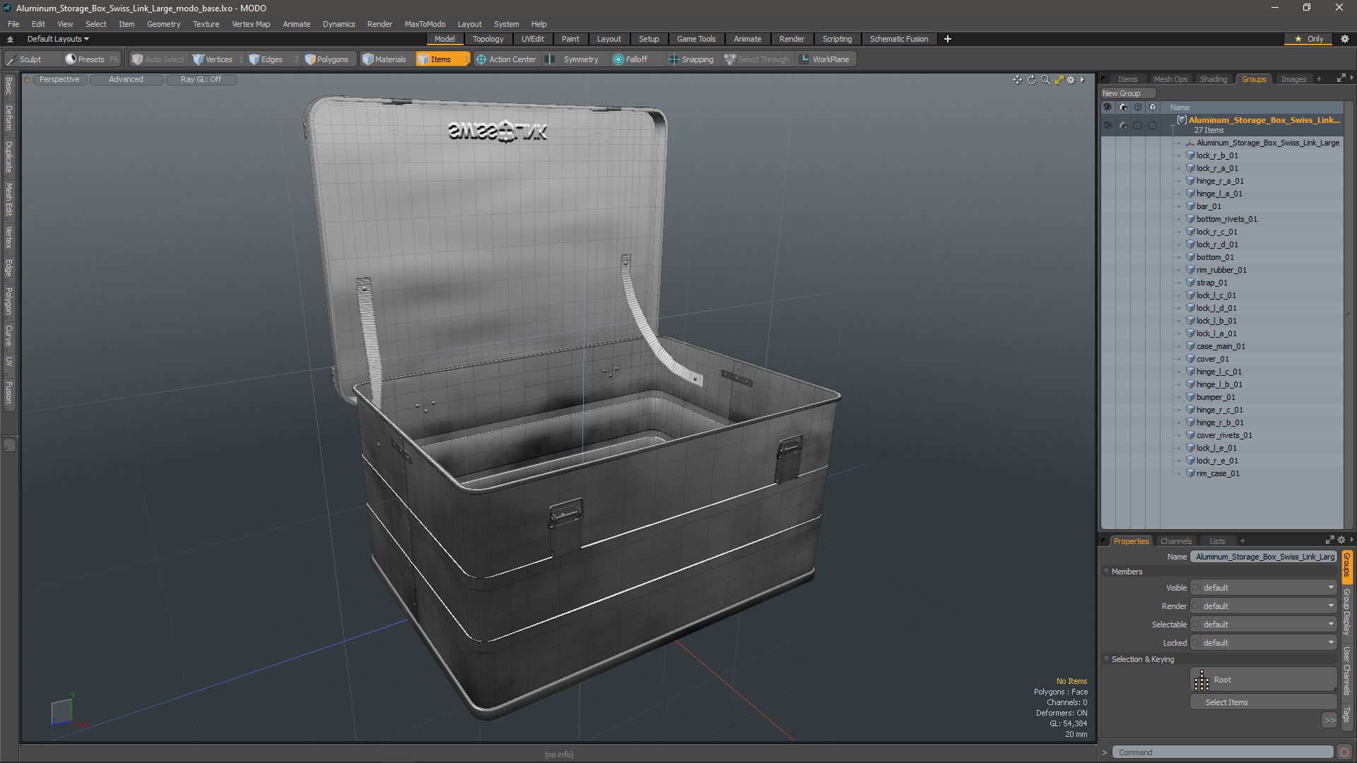 Aluminum Storage Box Swiss Link Large 3D