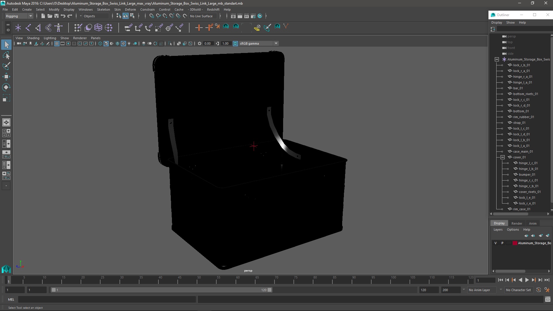 Aluminum Storage Box Swiss Link Large 3D